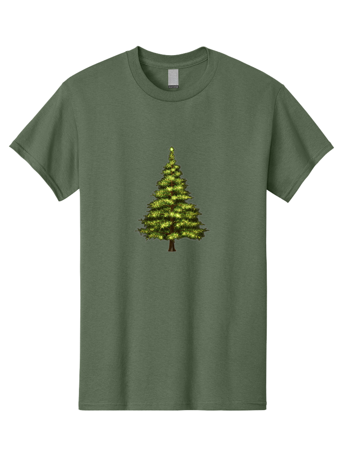 Christmas-Tree-4 Men'S Graphic Tee, 100% Cotton, Comfortable Casual Summer Wear, Machine Washable, Christmas Tree, Christmas Lights, Festive Decoration, Holiday Season, Winter Wonderland, Christmas Magic, Twinkling Lights, Evergreen Tree, Bab752