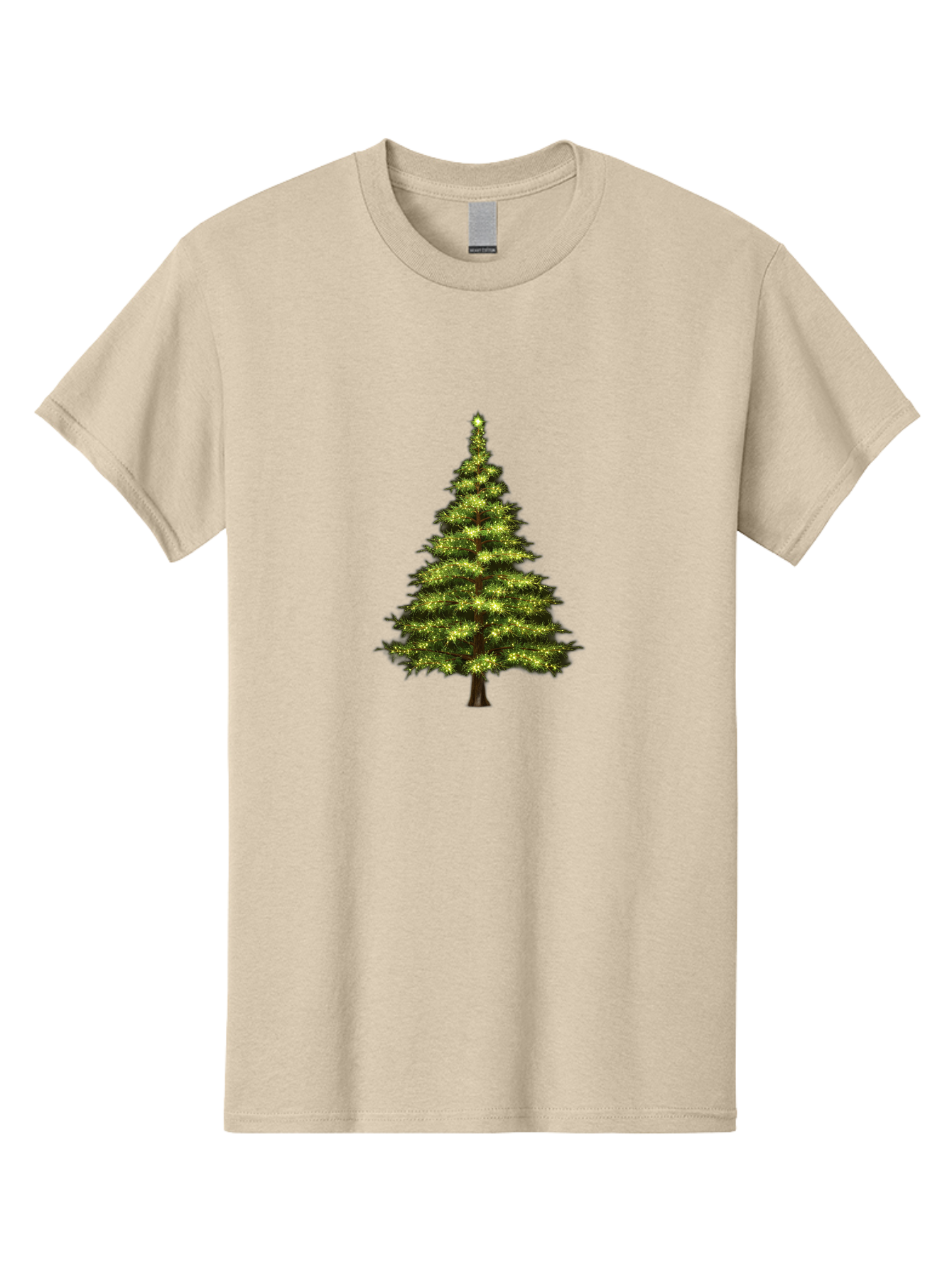 Christmas-Tree-4 Men'S Graphic Tee, 100% Cotton, Comfortable Casual Summer Wear, Machine Washable, Christmas Tree, Christmas Lights, Festive Decoration, Holiday Season, Winter Wonderland, Christmas Magic, Twinkling Lights, Evergreen Tree, Bab752