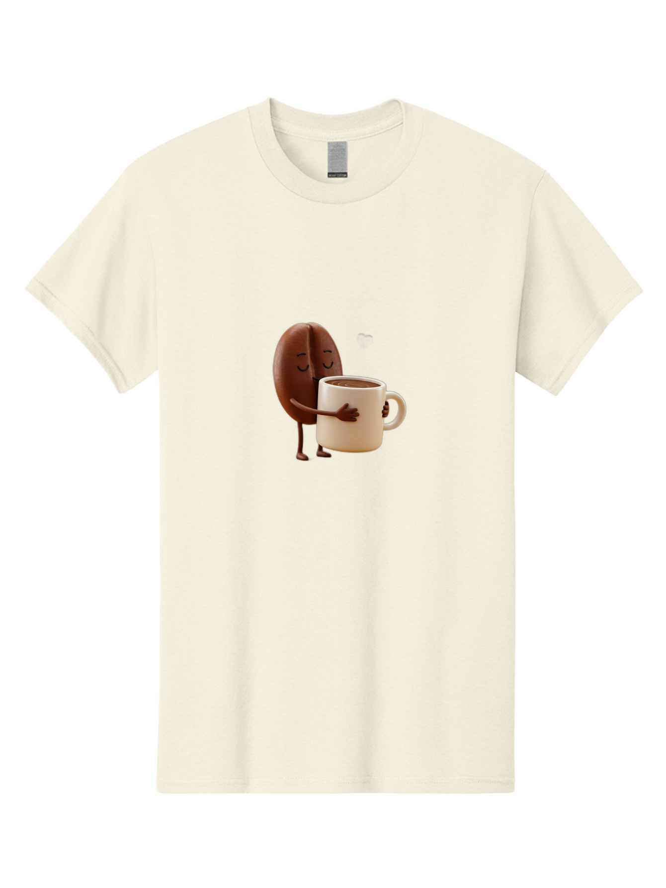 Coffee-Bean Men'S Graphic Tee, 100% Cotton, Comfortable Casual Summer Wear, Machine Washable, Coffee Bean, Anthropomorphic Character, Holding Coffee Cup, Warm Beverage, Coffee Lover, Cute Character, Cartoon Style, Morning Routine, Coffee Time Bab781