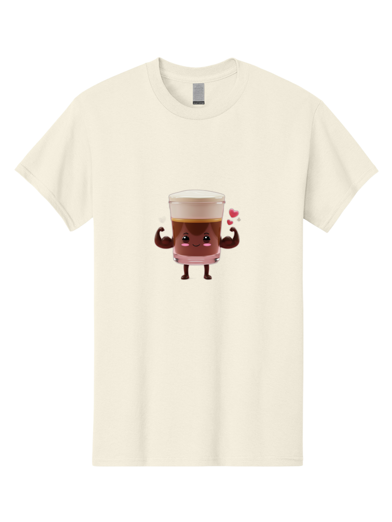 Coffee-Cup-2 Men'S Graphic Tee, 100% Cotton, Comfortable Casual Summer Wear, Machine Washable, Cartoon Coffee Cup, Strong Personality, Flexing Muscles, Smiling Face, Coffee Lover, Coffee Culture, Morning Pick-Me-Up, Coffee Break Bab787