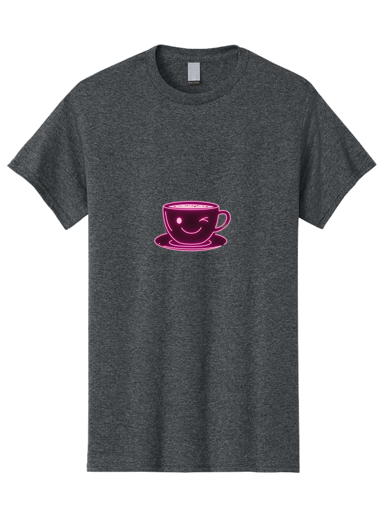 Coffee-Cup Men'S Graphic Tee, 100% Cotton, Comfortable Casual Summer Wear, Machine Washable, Happy Face, Coffee Break, Morning Pick-Me-Up, Caffeine Boost, Relaxed Vibe, Digital Illustration, Smiling Coffee Cup, Cartoon Character Bab800