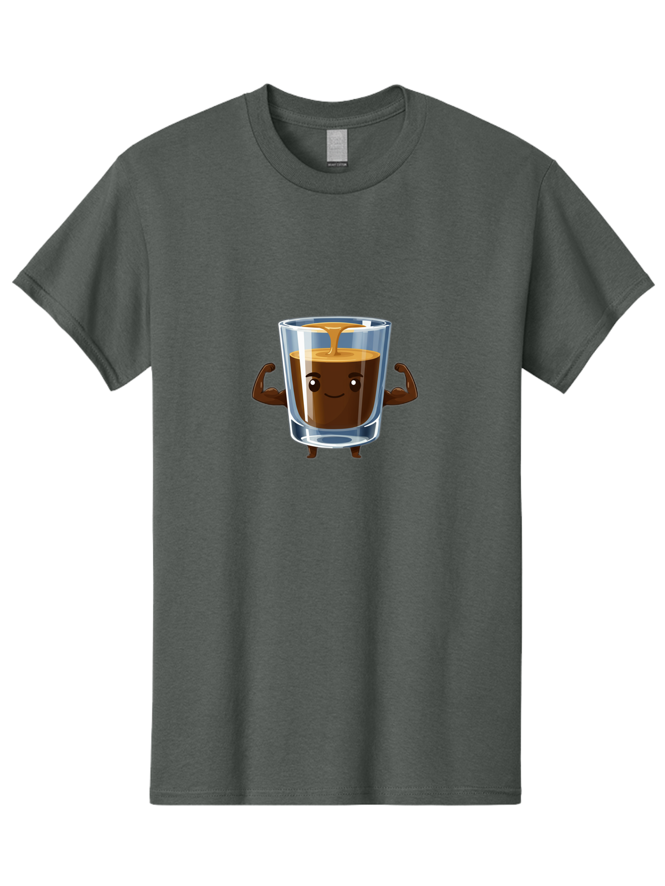 Coffee Men'S Graphic Tee, 100% Cotton, Comfortable Casual Summer Wear, Machine Washable, Cartoon Coffee, Strong Coffee, Animated Beverage, Humorous Design, Flexible Arms, Coffee Enthusiast, Cheerful Character, Coffee Lover, Funny Mascot Bab808