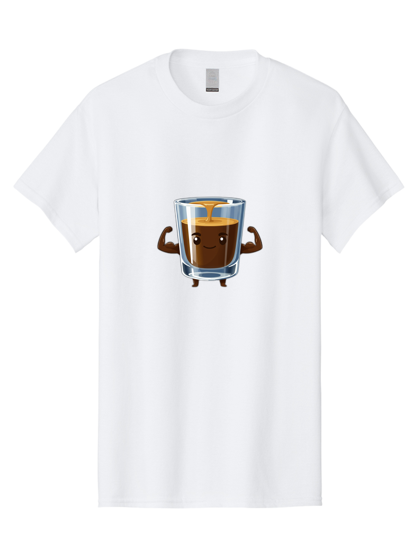 Coffee Men'S Graphic Tee, 100% Cotton, Comfortable Casual Summer Wear, Machine Washable, Cartoon Coffee, Strong Coffee, Animated Beverage, Humorous Design, Flexible Arms, Coffee Enthusiast, Cheerful Character, Coffee Lover, Funny Mascot Bab808