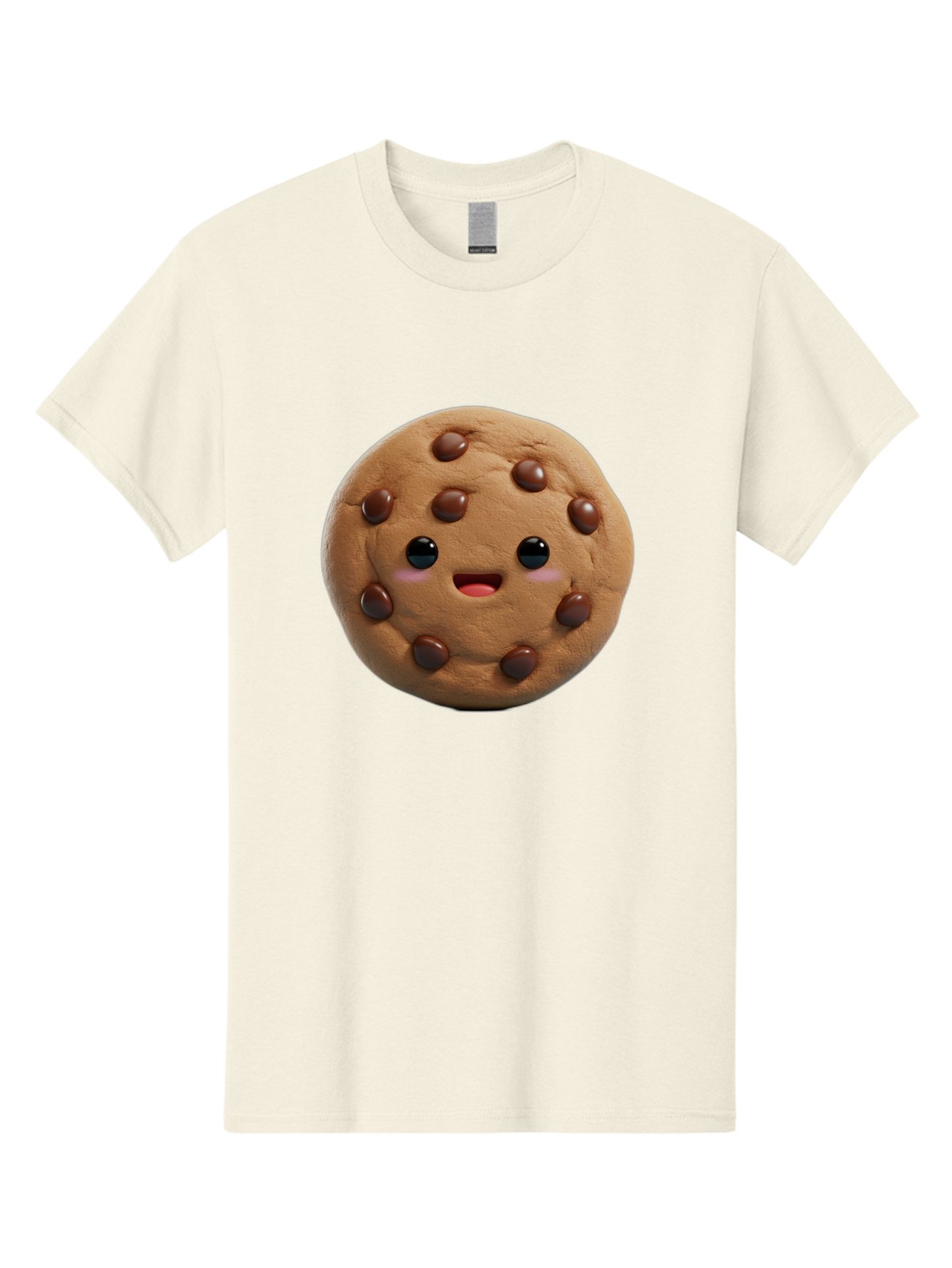 Cookie Men'S Graphic Tee, 100% Cotton, Comfortable Casual Summer Wear, Machine Washable, Chocolate Chip Cookie, Cartoon Cookie, Cookie Character, Cookie Face, Cute Cookie, Cookie Smile, Cookie Eyes, Cookie Mouth, Chocolate Chips Bab811