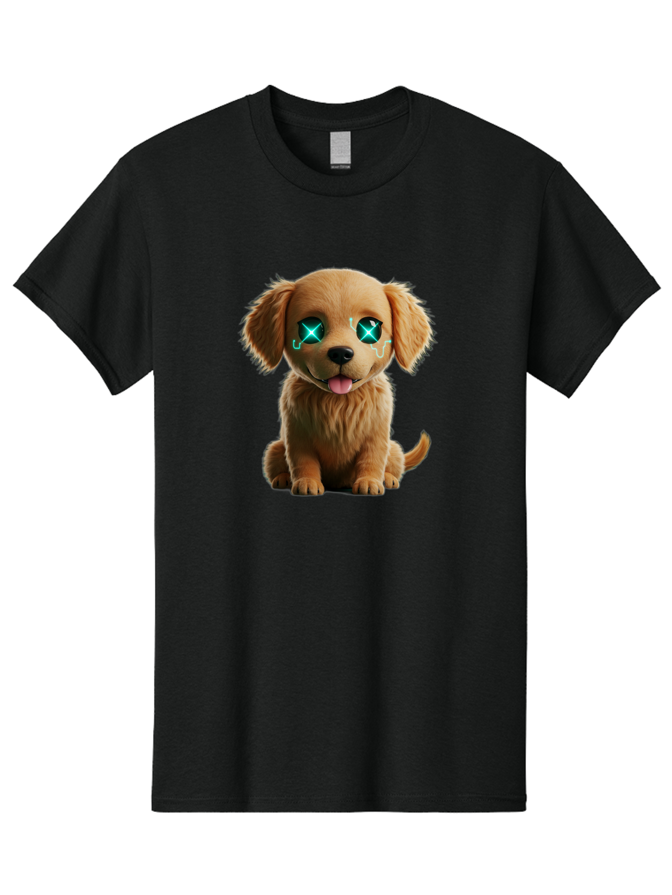 Crying-Puppy-1 Men'S Graphic Tee, 100% Cotton, Comfortable Casual Summer Wear, Machine Washable, Cute Dog, Cartoon-Style, Puppy Eyes, Sad Expression, Crying Tears, Sparkles, Digital Art, Kawaii, Adorable Animal, Funny Face Bab829