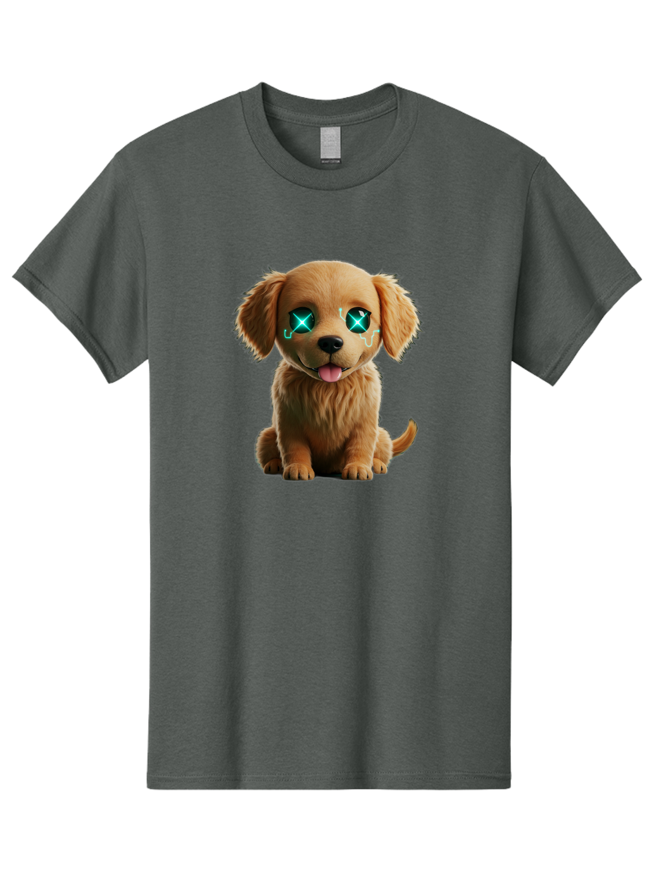 Crying-Puppy-1 Men'S Graphic Tee, 100% Cotton, Comfortable Casual Summer Wear, Machine Washable, Cute Dog, Cartoon-Style, Puppy Eyes, Sad Expression, Crying Tears, Sparkles, Digital Art, Kawaii, Adorable Animal, Funny Face Bab829
