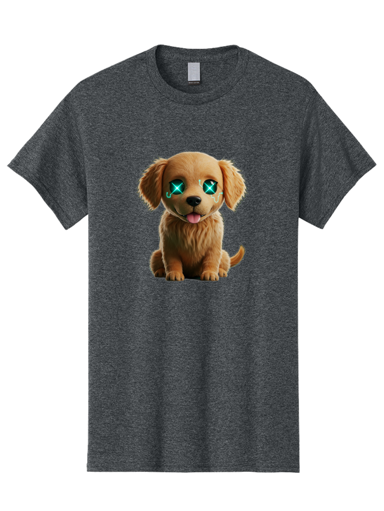 Crying-Puppy-1 Men'S Graphic Tee, 100% Cotton, Comfortable Casual Summer Wear, Machine Washable, Cute Dog, Cartoon-Style, Puppy Eyes, Sad Expression, Crying Tears, Sparkles, Digital Art, Kawaii, Adorable Animal, Funny Face Bab829