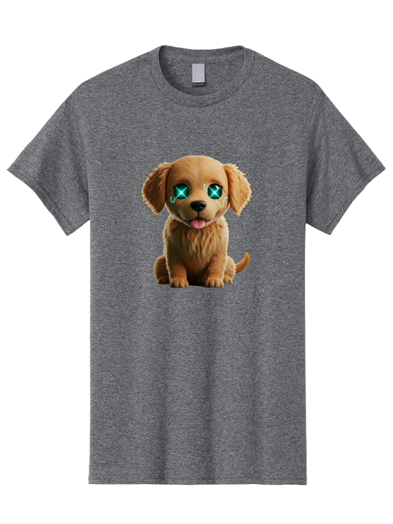 Crying-Puppy-1 Men'S Graphic Tee, 100% Cotton, Comfortable Casual Summer Wear, Machine Washable, Cute Dog, Cartoon-Style, Puppy Eyes, Sad Expression, Crying Tears, Sparkles, Digital Art, Kawaii, Adorable Animal, Funny Face Bab829