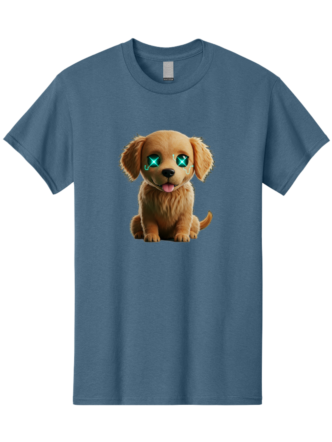 Crying-Puppy-1 Men'S Graphic Tee, 100% Cotton, Comfortable Casual Summer Wear, Machine Washable, Cute Dog, Cartoon-Style, Puppy Eyes, Sad Expression, Crying Tears, Sparkles, Digital Art, Kawaii, Adorable Animal, Funny Face Bab829