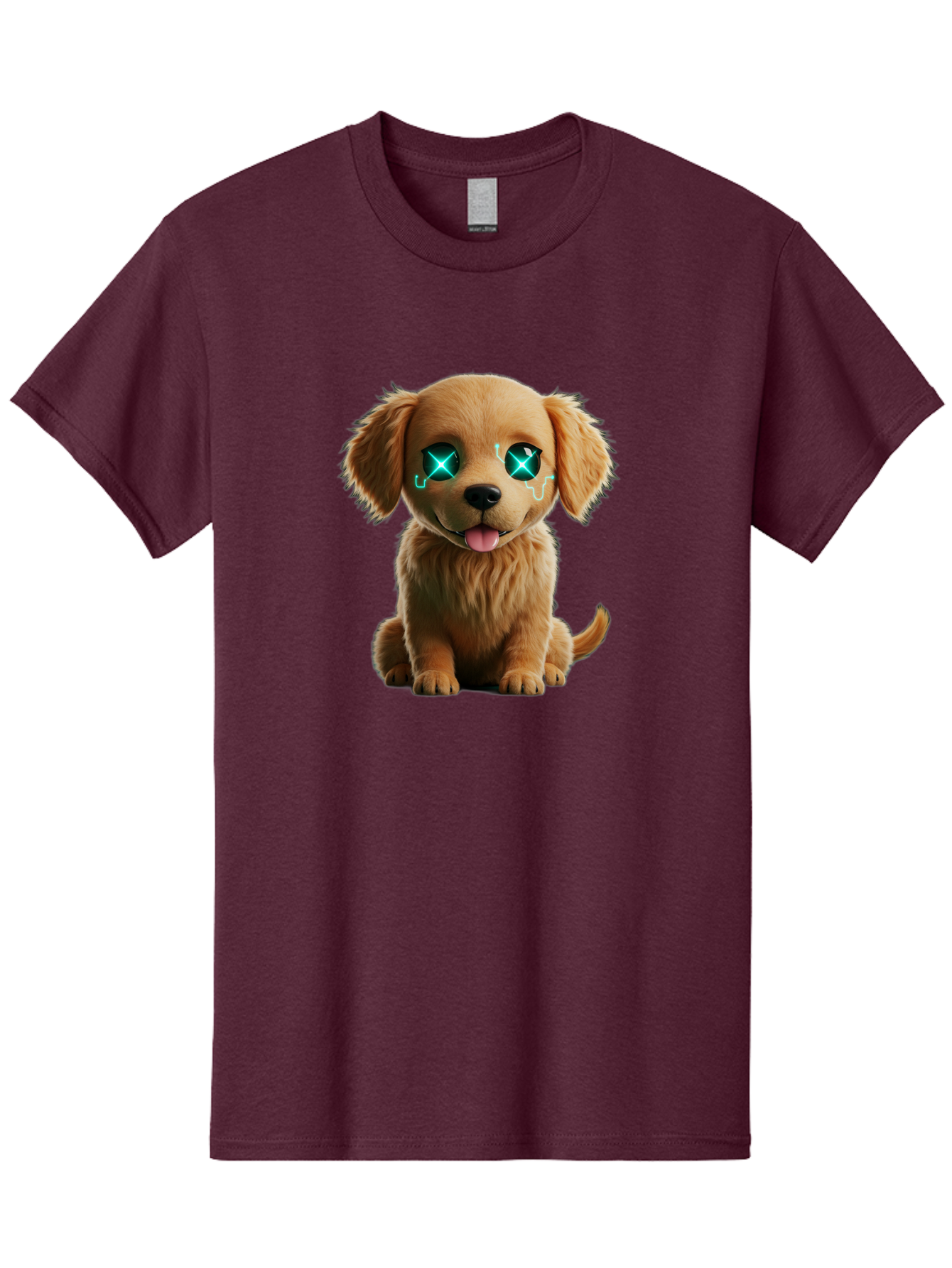 Crying-Puppy-1 Men'S Graphic Tee, 100% Cotton, Comfortable Casual Summer Wear, Machine Washable, Cute Dog, Cartoon-Style, Puppy Eyes, Sad Expression, Crying Tears, Sparkles, Digital Art, Kawaii, Adorable Animal, Funny Face Bab829