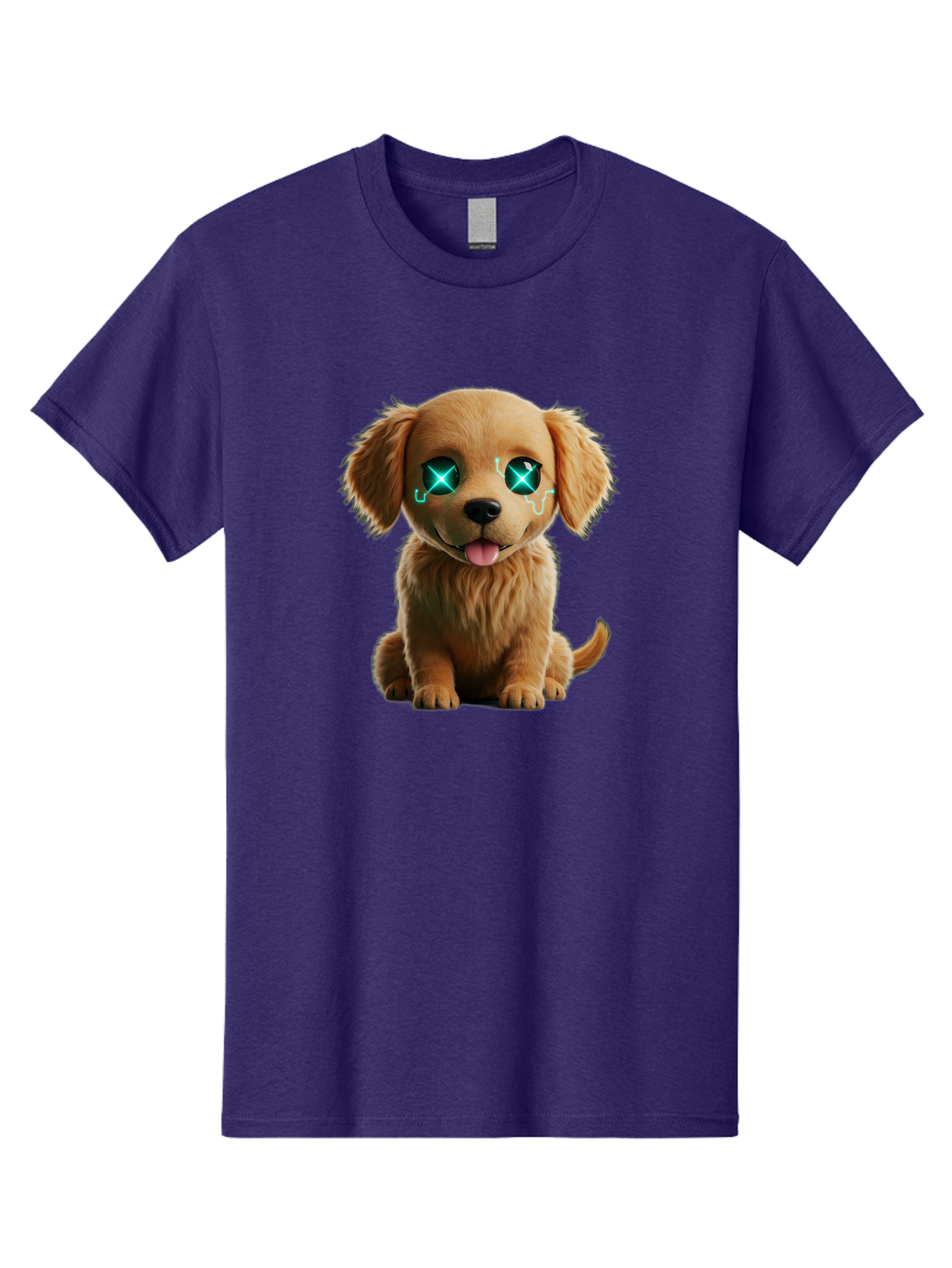Crying-Puppy-1 Men'S Graphic Tee, 100% Cotton, Comfortable Casual Summer Wear, Machine Washable, Cute Dog, Cartoon-Style, Puppy Eyes, Sad Expression, Crying Tears, Sparkles, Digital Art, Kawaii, Adorable Animal, Funny Face Bab829