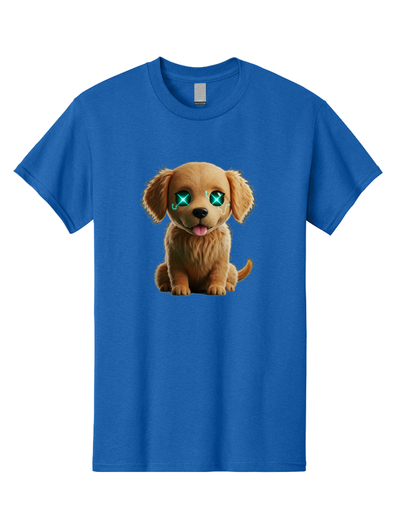 Crying-Puppy-1 Men'S Graphic Tee, 100% Cotton, Comfortable Casual Summer Wear, Machine Washable, Cute Dog, Cartoon-Style, Puppy Eyes, Sad Expression, Crying Tears, Sparkles, Digital Art, Kawaii, Adorable Animal, Funny Face Bab829