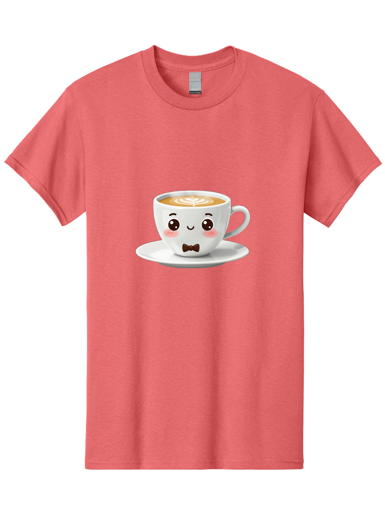 Cup-Of-Coffee-2 Men'S Graphic Tee, 100% Cotton, Comfortable Casual Summer Wear, Machine Washable, Cute Coffee Cup, Cartoon Character, Latte Art, Coffee Lover, Morning Pick-Me-Up, Adorable Design, Coffee Culture, Espresso, Bab834