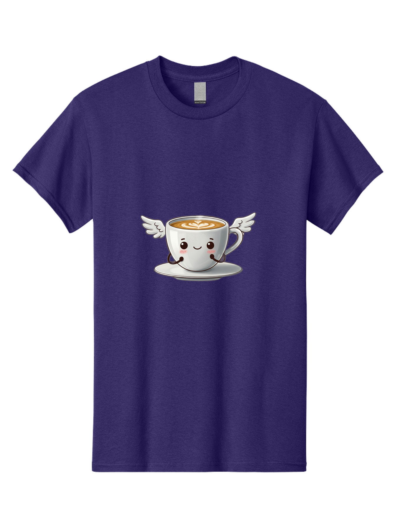 Cup-Of-Coffee-3 Men'S Graphic Tee, 100% Cotton, Comfortable Casual Summer Wear, Machine Washable, Cartoon Coffee Cup, Latte Art, Wings On Coffee Cup, Smiling Coffee, Kawaii Coffee, Cute Coffee, Coffee Character, Coffee Art, Happy Coffee Bab835