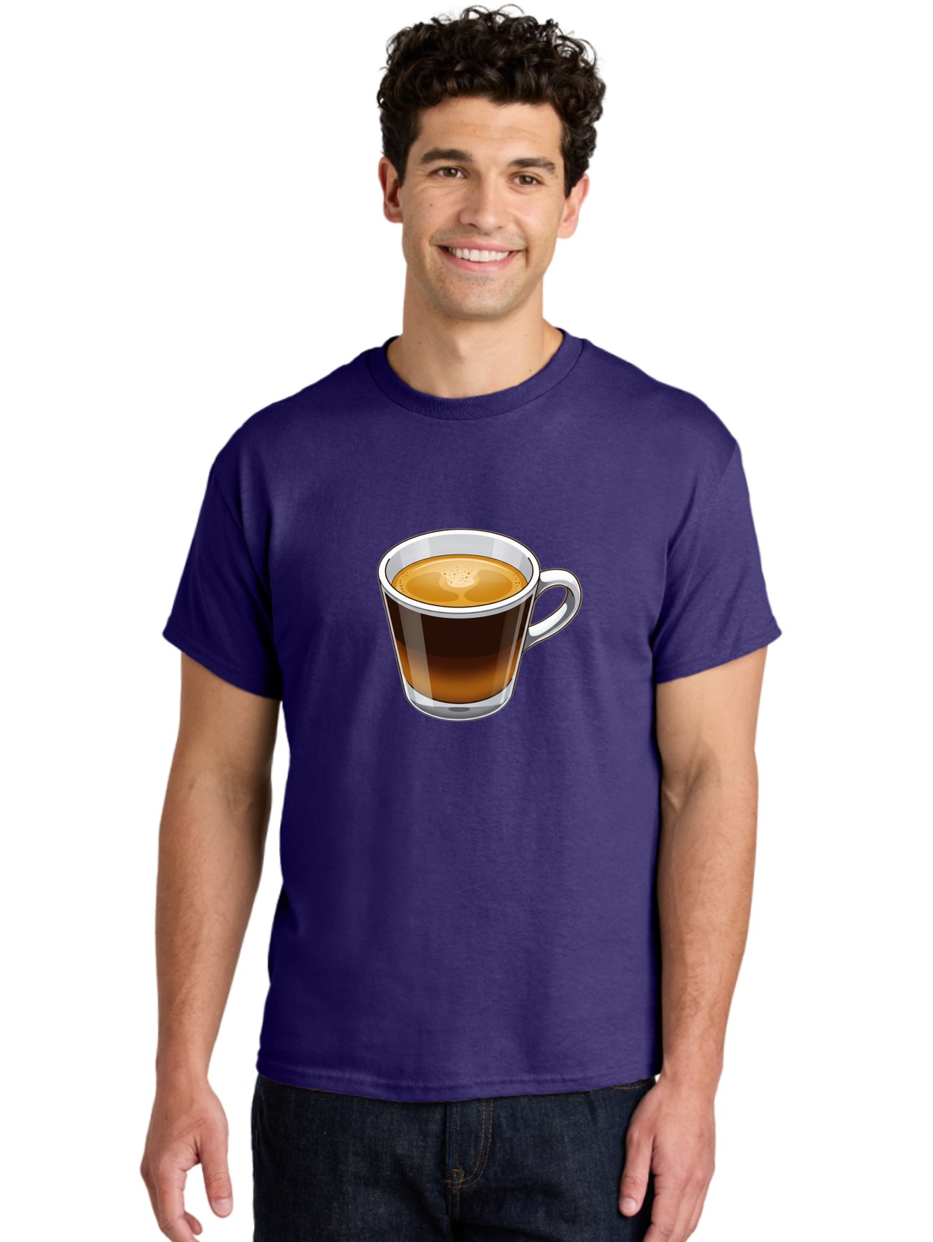 Cup-Of-Coffee-5 Men'S Graphic Tee, 100% Cotton, Comfortable Casual Summer Wear, Machine Washable, Coffee In A Mug, Espresso Cup, Coffee Beverage, Morning Coffee, Caffeine Drink, Hot Beverage, Coffee Culture Bab837