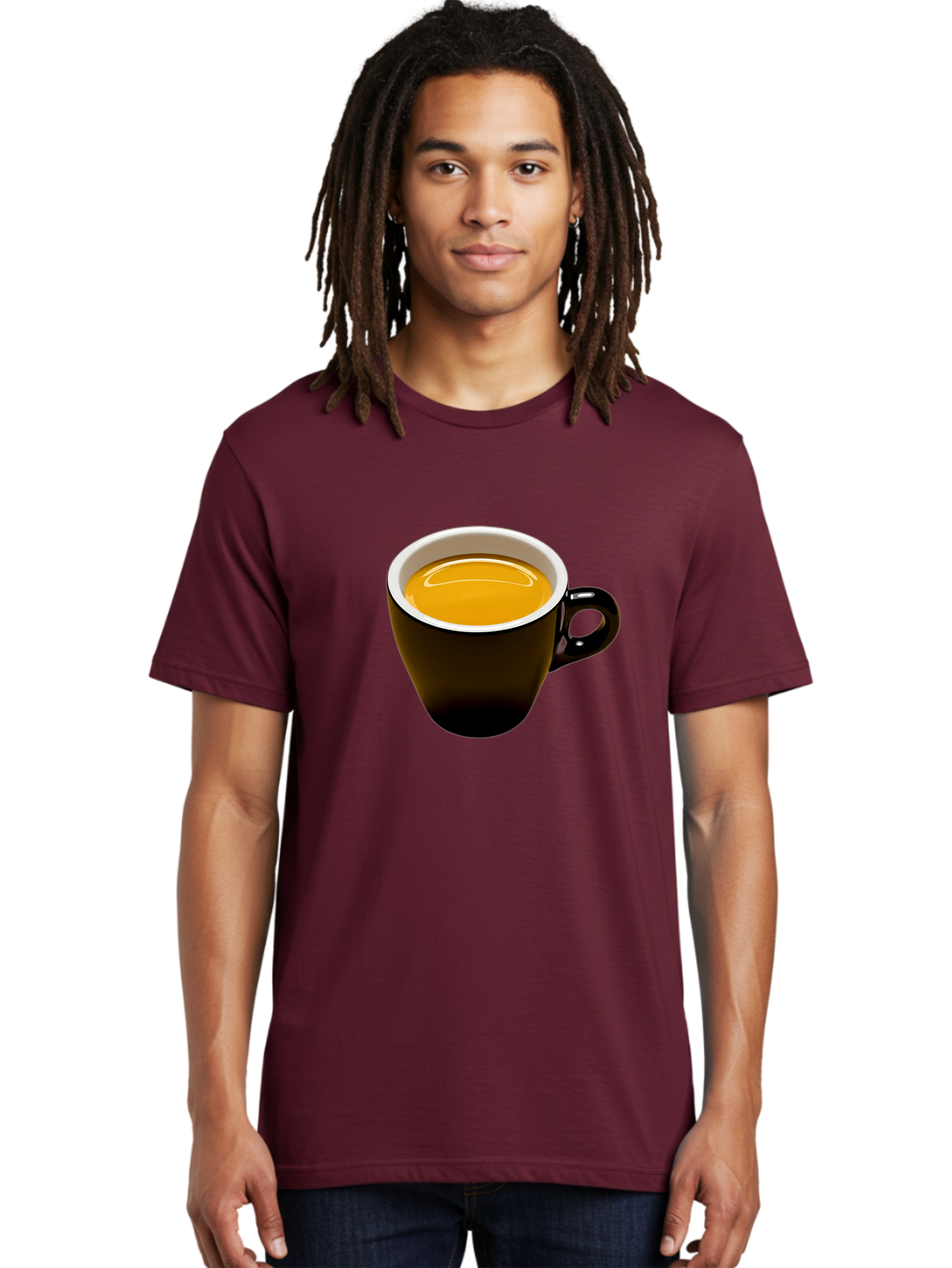 Cup-Of-Tea Men'S Graphic Tee, 100% Cotton, Comfortable Casual Summer Wear, Machine Washable, Black Tea Cup, Yellow Tea, Coffee Mug, Morning Beverage, Relaxing Drink, Cozy Atmosphere, Tea Time, Warm Beverage, Soothing Tea Bab841