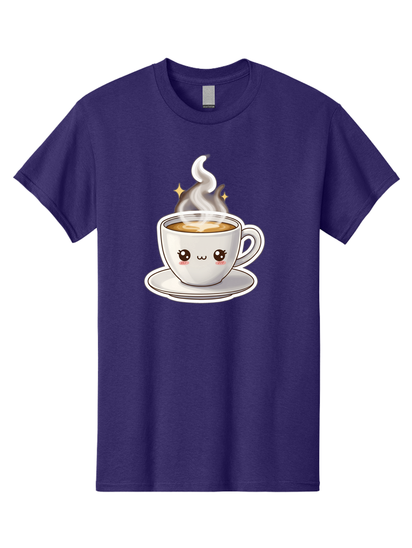 Cute-Coffee-Cup Men'S Graphic Tee, 100% Cotton, Comfortable Casual Summer Wear, Machine Washable, Cute Coffee Cup, Coffee, Coffee Break, Cartoon Character, Steaming Hot Beverage, Kawaii, Morning Pick-Me-Up, Coffee Lover, Happy Face, Espresso Bab846