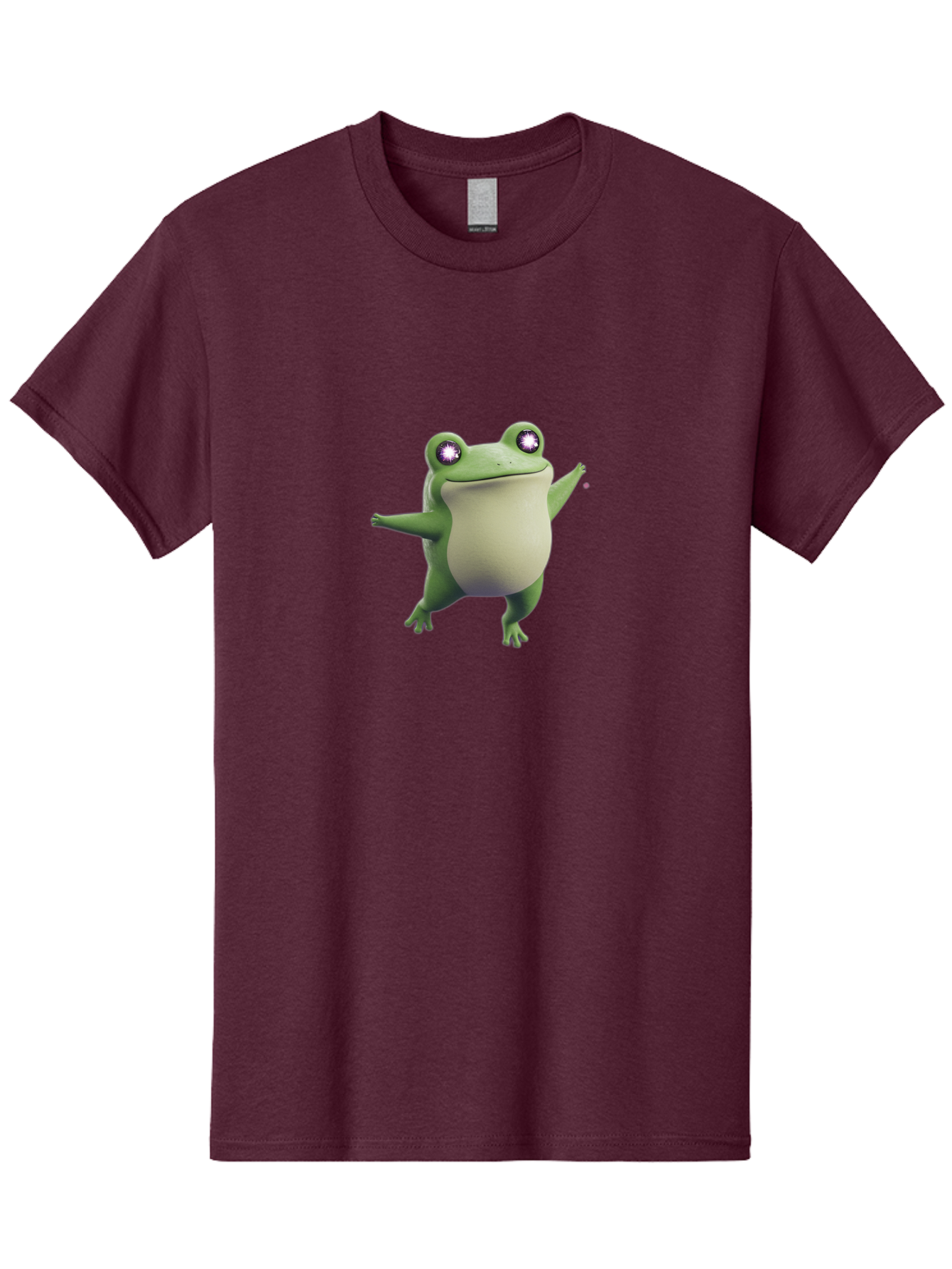 Dancing-Frog-1 Men'S Graphic Tee, 100% Cotton, Comfortable Casual Summer Wear, Machine Washable, Cartoon Frog, Dancing Pose, Funny Animal, Animated Character, 3D Rendering, Big Eyes, Cute Creature, Playful Gesture, Comedic Effect Bab850