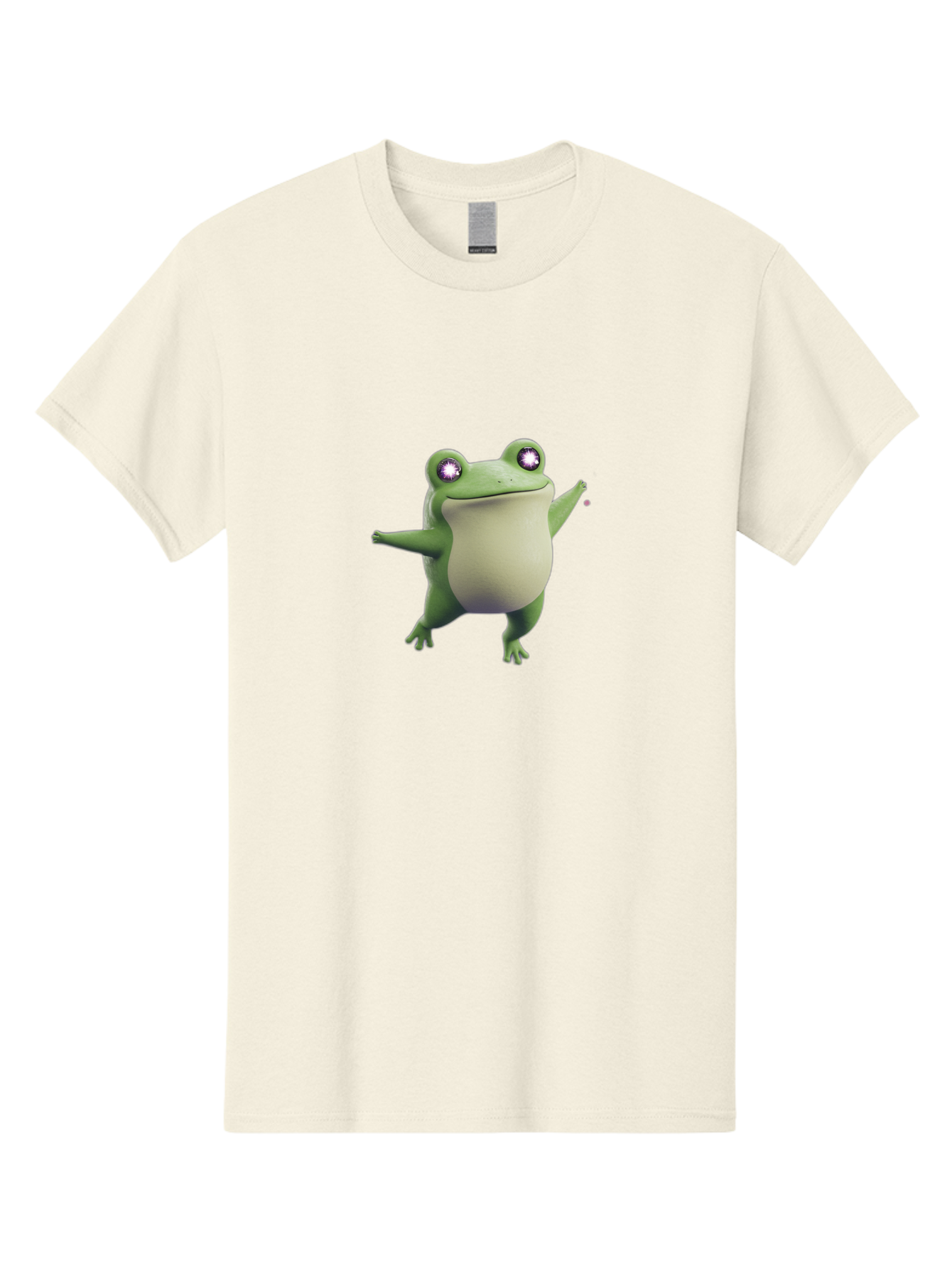 Dancing-Frog-1 Men'S Graphic Tee, 100% Cotton, Comfortable Casual Summer Wear, Machine Washable, Cartoon Frog, Dancing Pose, Funny Animal, Animated Character, 3D Rendering, Big Eyes, Cute Creature, Playful Gesture, Comedic Effect Bab850