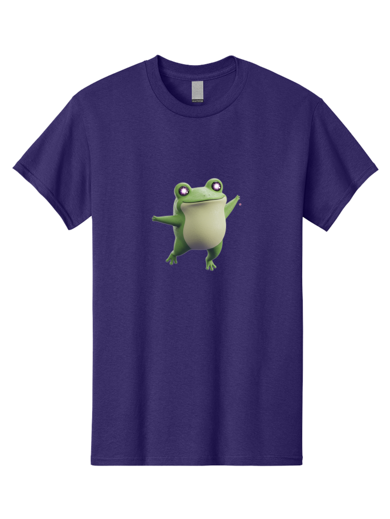 Dancing-Frog-1 Men'S Graphic Tee, 100% Cotton, Comfortable Casual Summer Wear, Machine Washable, Cartoon Frog, Dancing Pose, Funny Animal, Animated Character, 3D Rendering, Big Eyes, Cute Creature, Playful Gesture, Comedic Effect Bab850