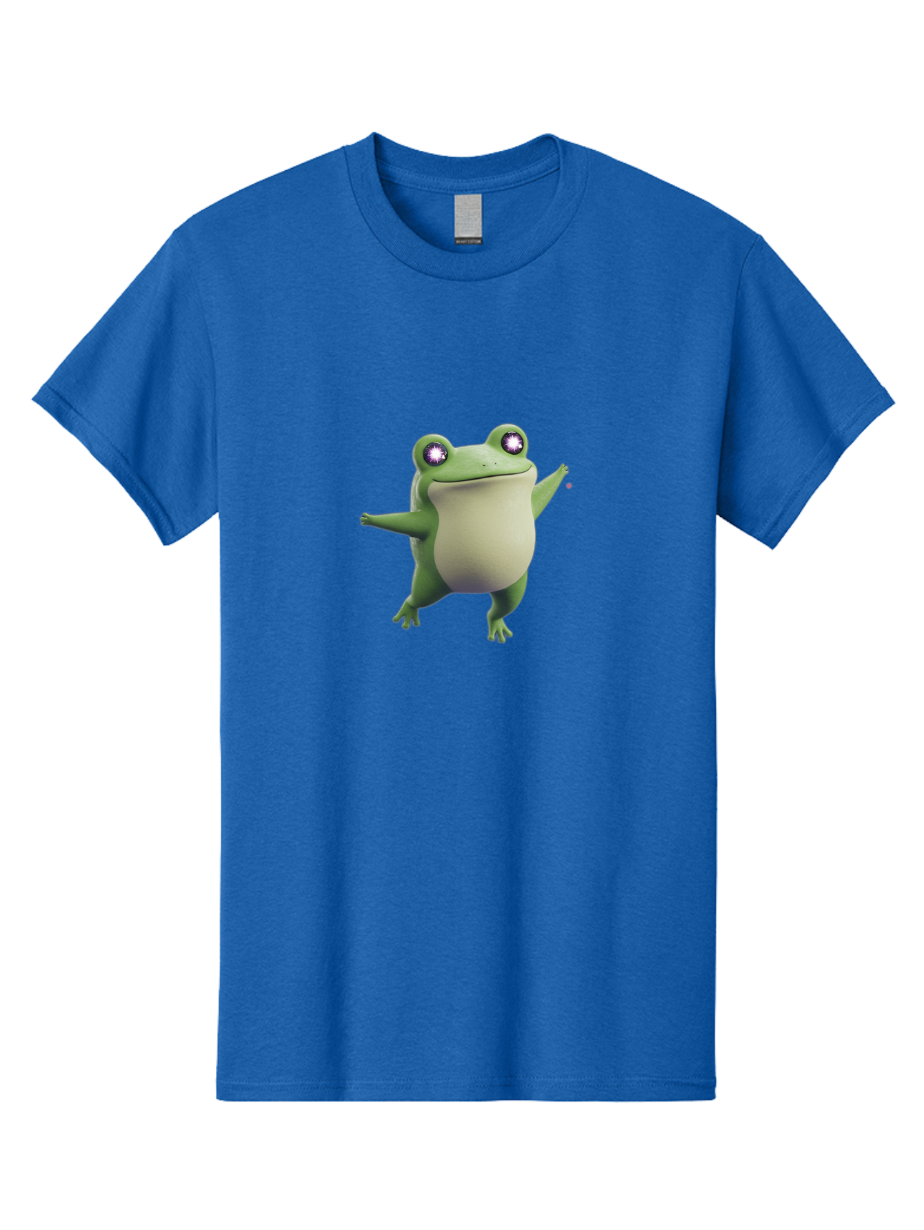 Dancing-Frog-1 Men'S Graphic Tee, 100% Cotton, Comfortable Casual Summer Wear, Machine Washable, Cartoon Frog, Dancing Pose, Funny Animal, Animated Character, 3D Rendering, Big Eyes, Cute Creature, Playful Gesture, Comedic Effect Bab850