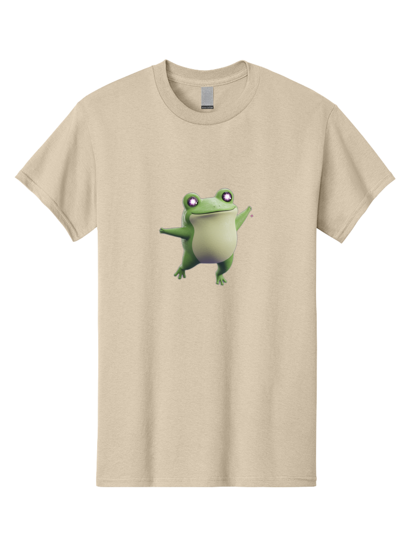 Dancing-Frog-1 Men'S Graphic Tee, 100% Cotton, Comfortable Casual Summer Wear, Machine Washable, Cartoon Frog, Dancing Pose, Funny Animal, Animated Character, 3D Rendering, Big Eyes, Cute Creature, Playful Gesture, Comedic Effect Bab850