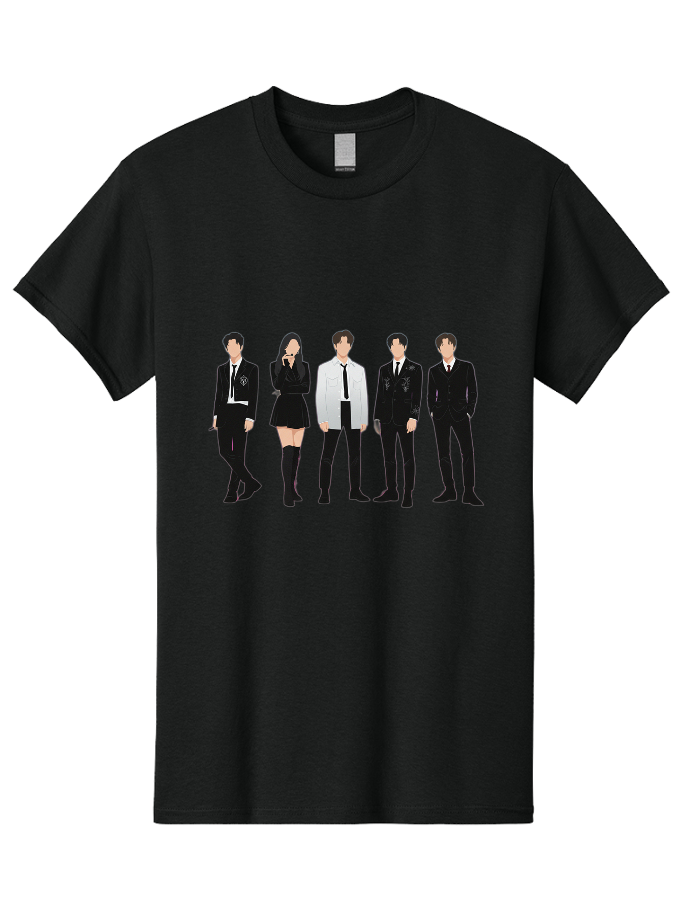 Day6 Men'S Graphic Tee, 100% Cotton, Comfortable Casual Summer Wear, Machine Washable, K-Pop Band, Day6, Male And Female Artists, Black Formal Wear, White Shirts, Black Ties, Fashion Illustration, Trendy Outfits, K-Pop Group Bab853