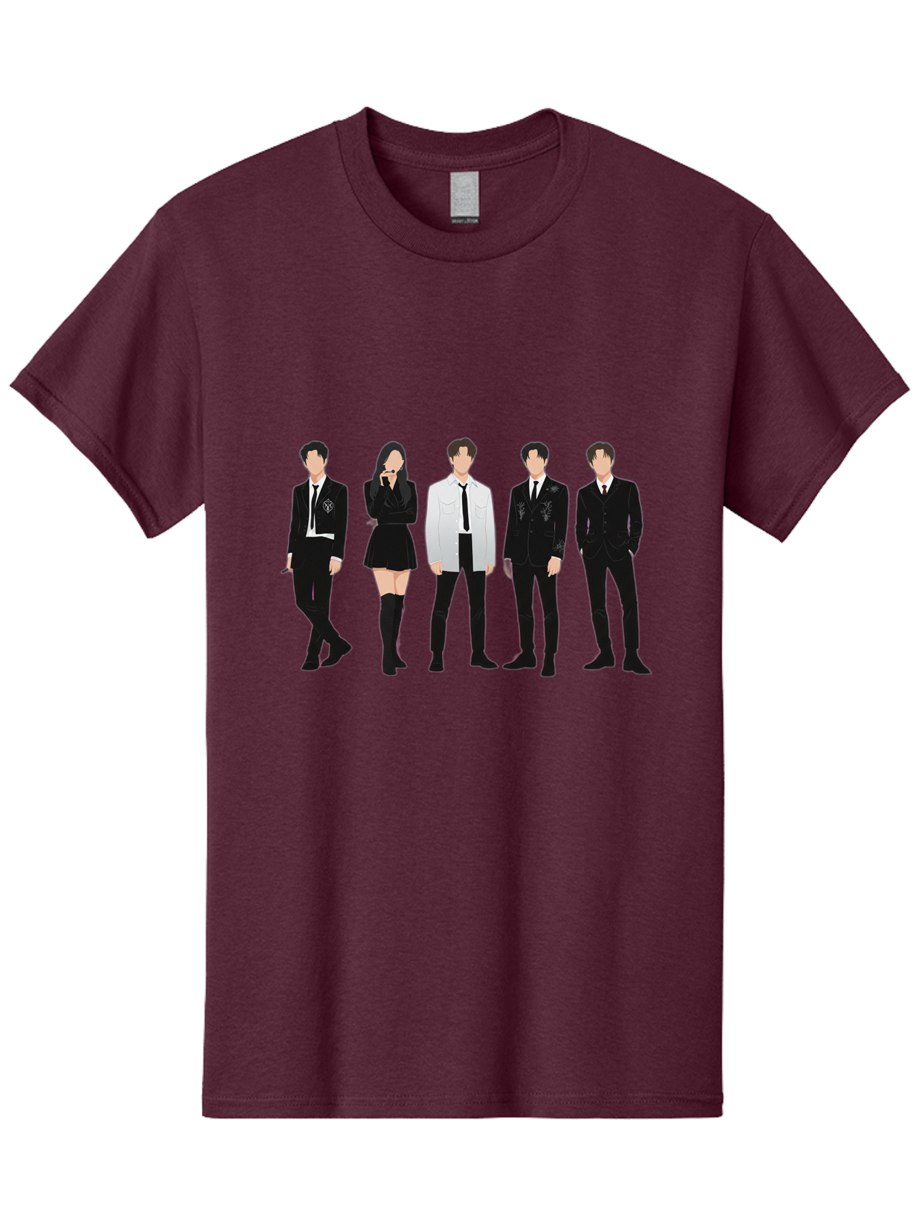 Day6 Men'S Graphic Tee, 100% Cotton, Comfortable Casual Summer Wear, Machine Washable, K-Pop Band, Day6, Male And Female Artists, Black Formal Wear, White Shirts, Black Ties, Fashion Illustration, Trendy Outfits, K-Pop Group Bab853