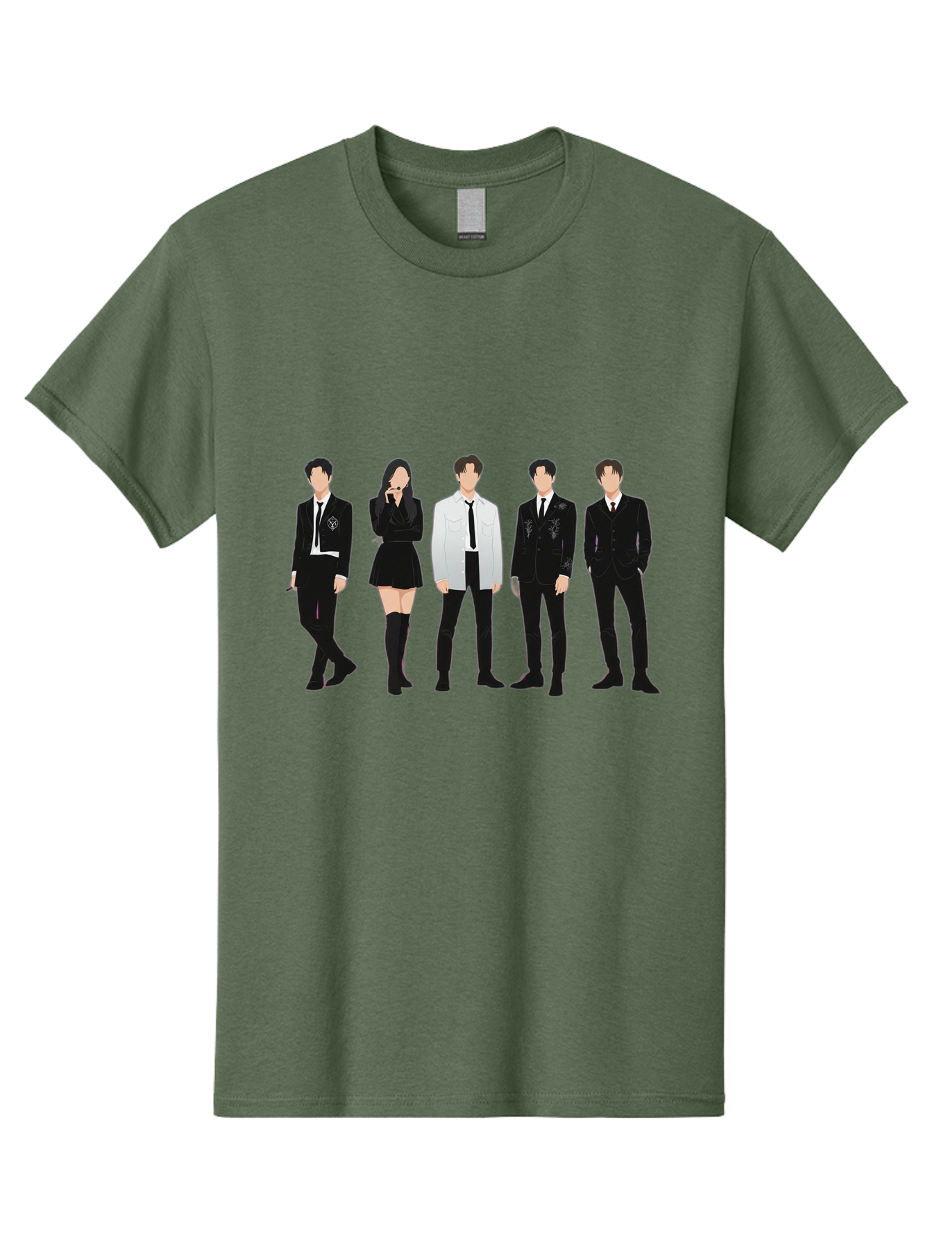Day6 Men'S Graphic Tee, 100% Cotton, Comfortable Casual Summer Wear, Machine Washable, K-Pop Band, Day6, Male And Female Artists, Black Formal Wear, White Shirts, Black Ties, Fashion Illustration, Trendy Outfits, K-Pop Group Bab853