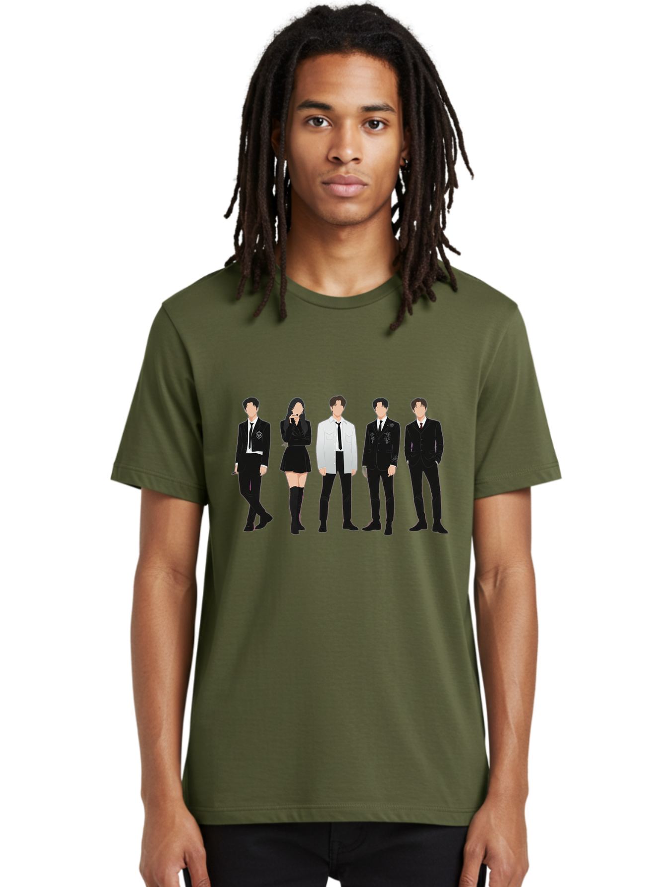 Day6 Men'S Graphic Tee, 100% Cotton, Comfortable Casual Summer Wear, Machine Washable, K-Pop Band, Day6, Male And Female Artists, Black Formal Wear, White Shirts, Black Ties, Fashion Illustration, Trendy Outfits, K-Pop Group Bab853