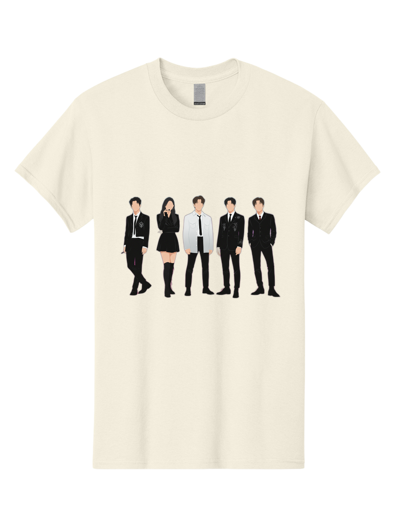 Day6 Men'S Graphic Tee, 100% Cotton, Comfortable Casual Summer Wear, Machine Washable, K-Pop Band, Day6, Male And Female Artists, Black Formal Wear, White Shirts, Black Ties, Fashion Illustration, Trendy Outfits, K-Pop Group Bab853