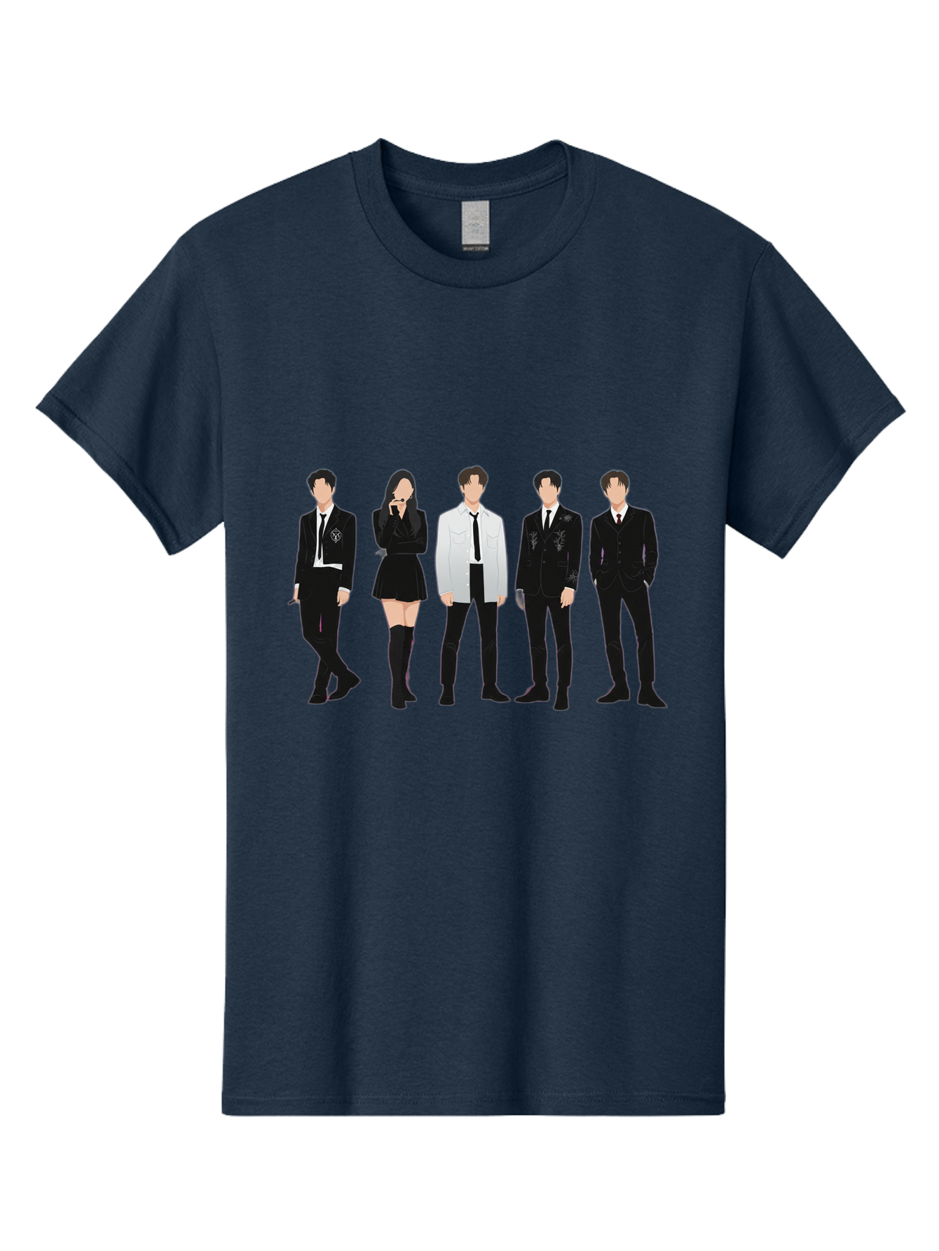 Day6 Men'S Graphic Tee, 100% Cotton, Comfortable Casual Summer Wear, Machine Washable, K-Pop Band, Day6, Male And Female Artists, Black Formal Wear, White Shirts, Black Ties, Fashion Illustration, Trendy Outfits, K-Pop Group Bab853