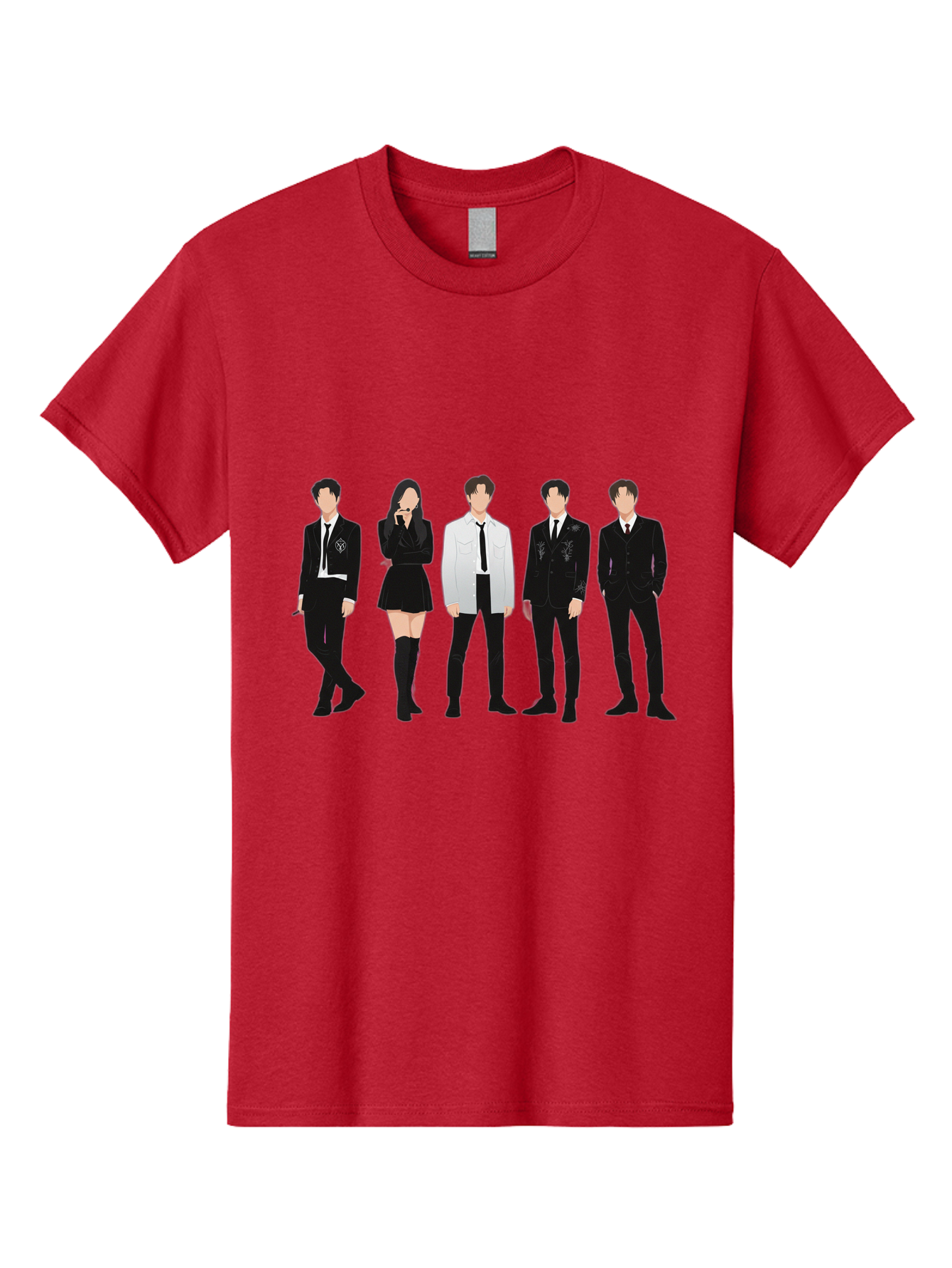 Day6 Men'S Graphic Tee, 100% Cotton, Comfortable Casual Summer Wear, Machine Washable, K-Pop Band, Day6, Male And Female Artists, Black Formal Wear, White Shirts, Black Ties, Fashion Illustration, Trendy Outfits, K-Pop Group Bab853