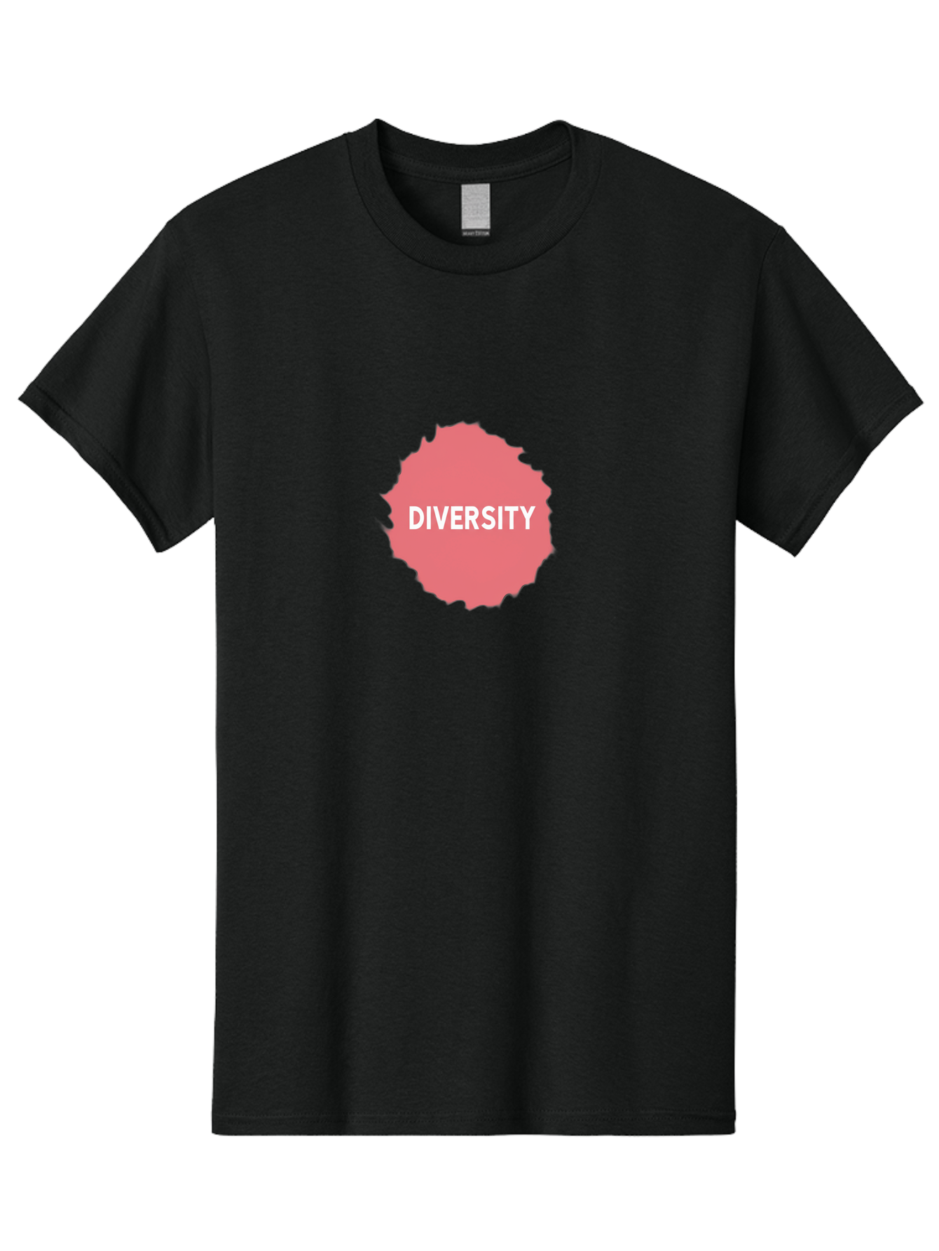 Diversity Men'S Graphic Tee, 100% Cotton, Comfortable Casual Summer Wear, Machine Washable, Diversity Concept, Pink Splash, White Text, Inclusive Messaging, Empowerment Graphics, Equality Symbols, Social Justice Imagery Bab858