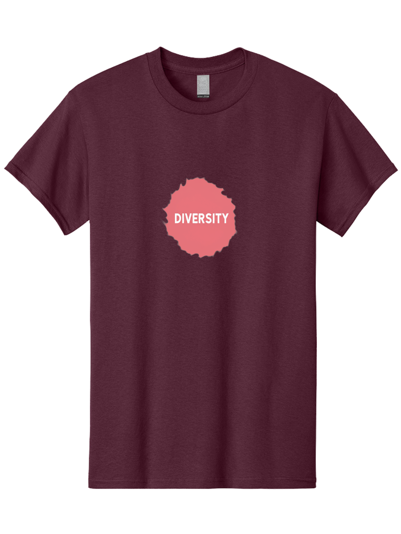 Diversity Men'S Graphic Tee, 100% Cotton, Comfortable Casual Summer Wear, Machine Washable, Diversity Concept, Pink Splash, White Text, Inclusive Messaging, Empowerment Graphics, Equality Symbols, Social Justice Imagery Bab858