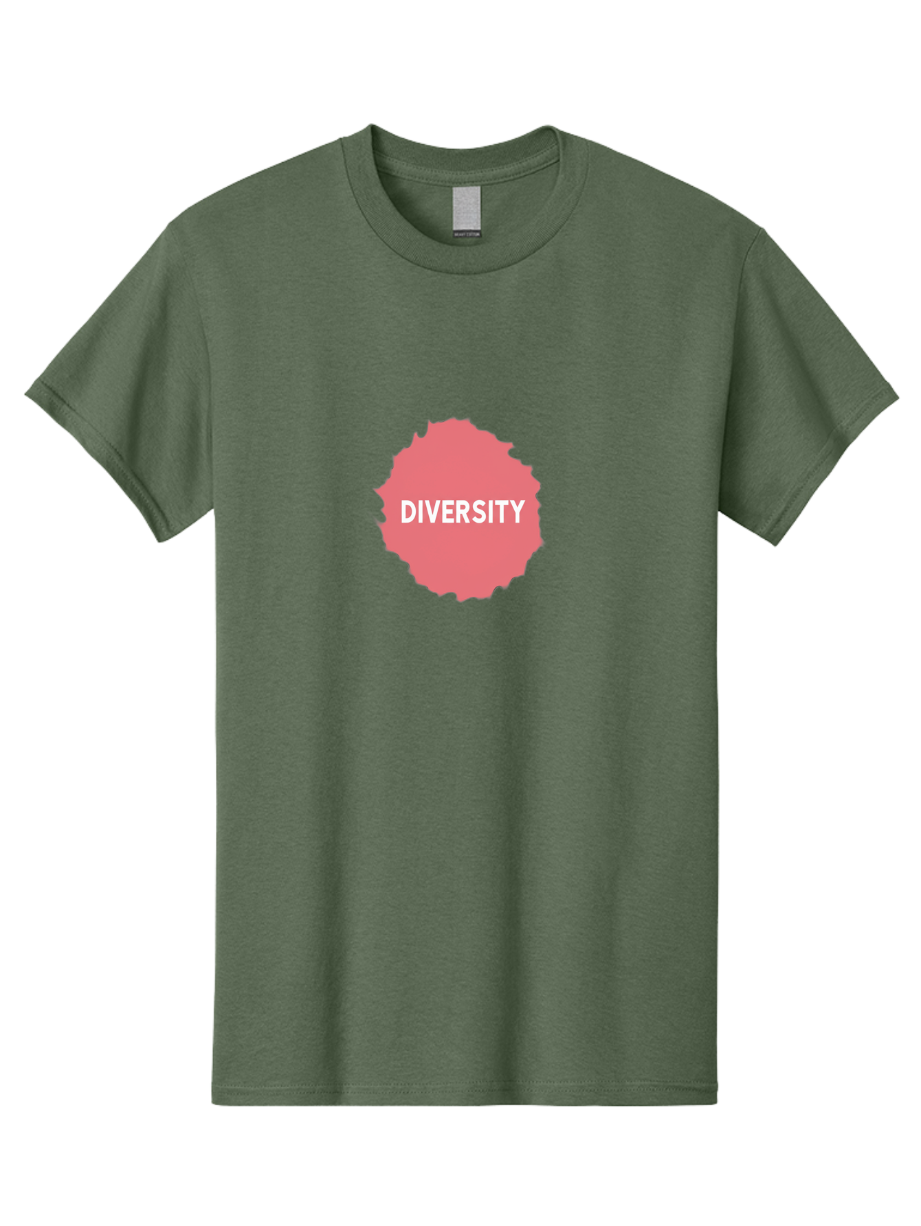 Diversity Men'S Graphic Tee, 100% Cotton, Comfortable Casual Summer Wear, Machine Washable, Diversity Concept, Pink Splash, White Text, Inclusive Messaging, Empowerment Graphics, Equality Symbols, Social Justice Imagery Bab858