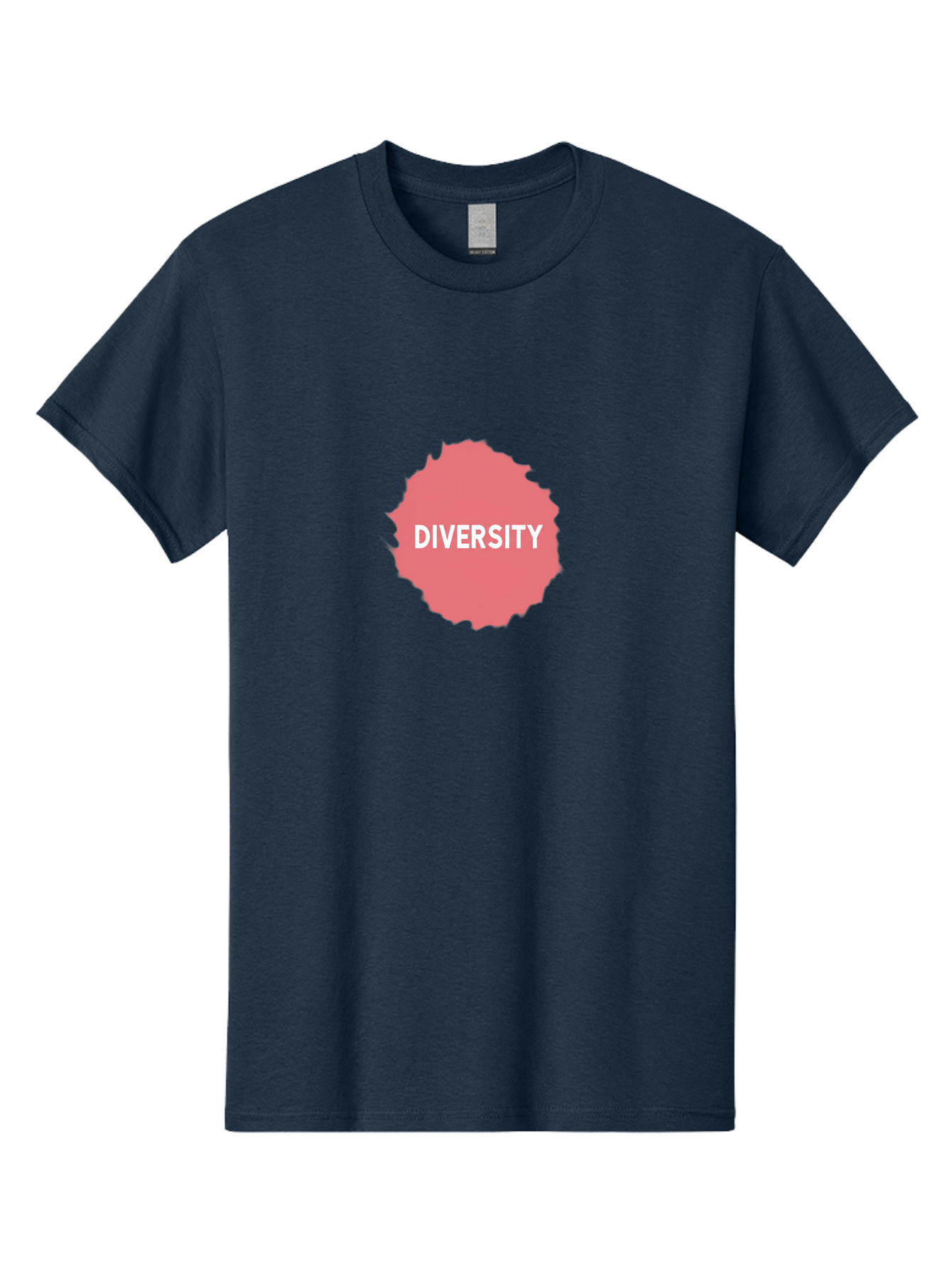 Diversity Men'S Graphic Tee, 100% Cotton, Comfortable Casual Summer Wear, Machine Washable, Diversity Concept, Pink Splash, White Text, Inclusive Messaging, Empowerment Graphics, Equality Symbols, Social Justice Imagery Bab858