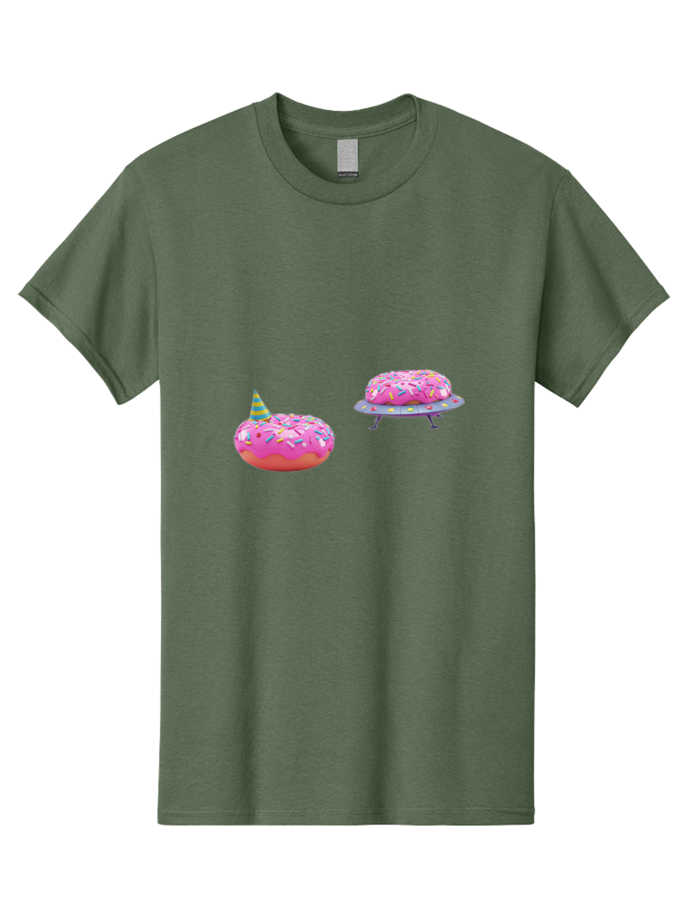 Donut-Party Men'S Graphic Tee, 100% Cotton, Comfortable Casual Summer Wear, Machine Washable, Pink Donut Inflatables, Donut Shaped Pool Floats, Colorful Sprinkles, Party Hat, Whimsical Decor, Fun Accessories, Retro Style, Summer Vibes Bab869