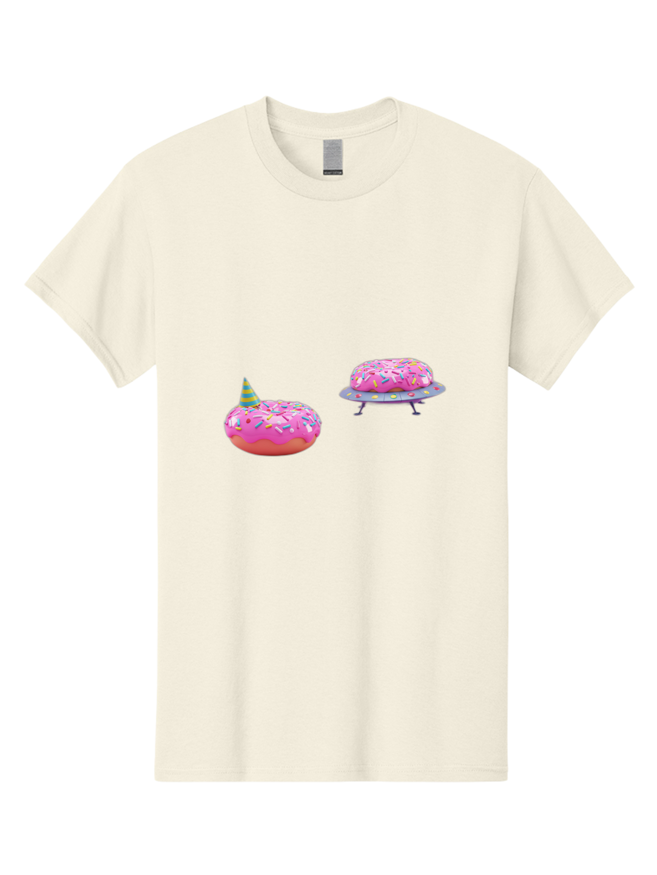 Donut-Party Men'S Graphic Tee, 100% Cotton, Comfortable Casual Summer Wear, Machine Washable, Pink Donut Inflatables, Donut Shaped Pool Floats, Colorful Sprinkles, Party Hat, Whimsical Decor, Fun Accessories, Retro Style, Summer Vibes Bab869