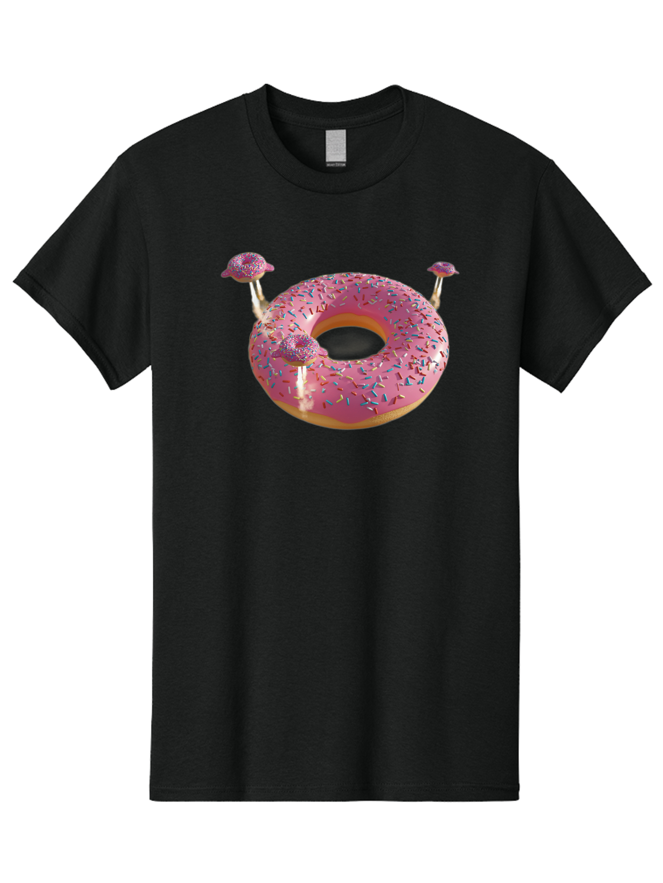 Donut-Pool-Float Men'S Graphic Tee, 100% Cotton, Comfortable Casual Summer Wear, Machine Washable, Pink Donut With Sprinkles, Donut Pool Float, Summer Vibes, Pastel Colors, Fun In The Sun, Colorful Sprinkles, Playful Design, Bab871