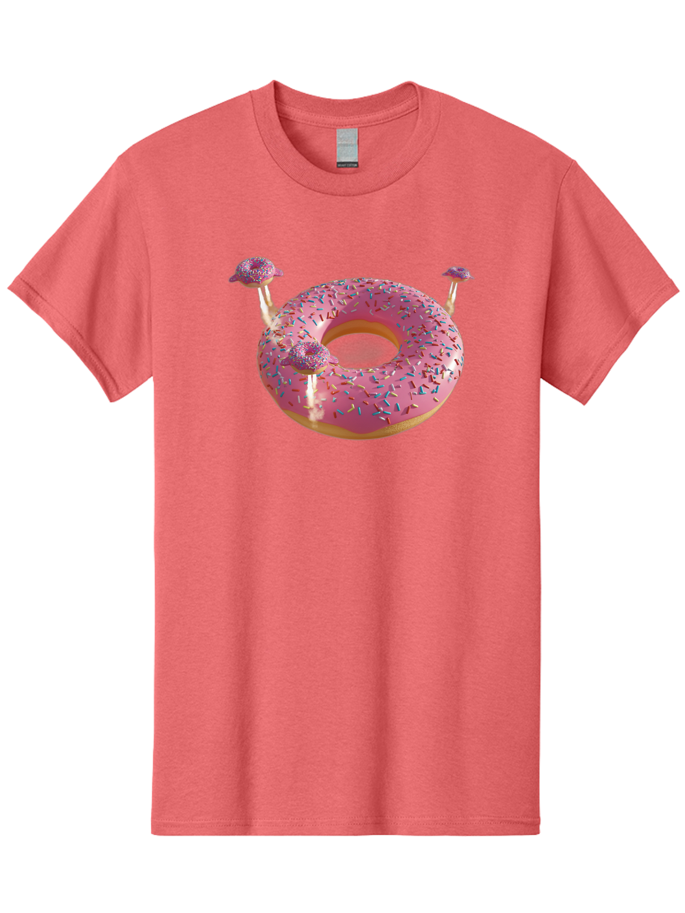 Donut-Pool-Float Men'S Graphic Tee, 100% Cotton, Comfortable Casual Summer Wear, Machine Washable, Pink Donut With Sprinkles, Donut Pool Float, Summer Vibes, Pastel Colors, Fun In The Sun, Colorful Sprinkles, Playful Design, Bab871