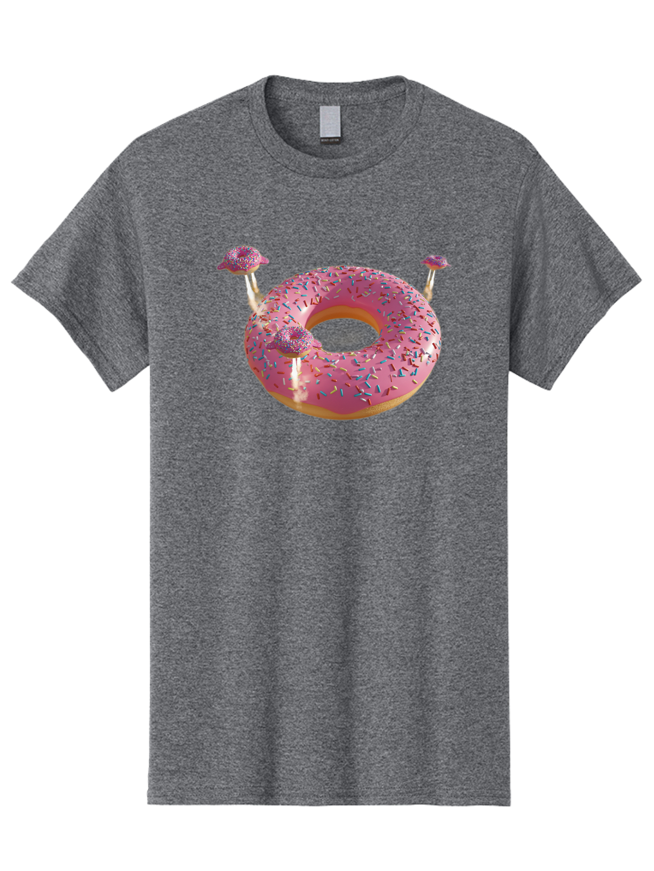 Donut-Pool-Float Men'S Graphic Tee, 100% Cotton, Comfortable Casual Summer Wear, Machine Washable, Pink Donut With Sprinkles, Donut Pool Float, Summer Vibes, Pastel Colors, Fun In The Sun, Colorful Sprinkles, Playful Design, Bab871