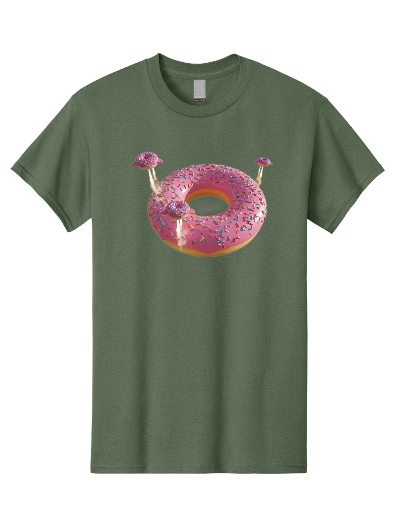 Donut-Pool-Float Men'S Graphic Tee, 100% Cotton, Comfortable Casual Summer Wear, Machine Washable, Pink Donut With Sprinkles, Donut Pool Float, Summer Vibes, Pastel Colors, Fun In The Sun, Colorful Sprinkles, Playful Design, Bab871