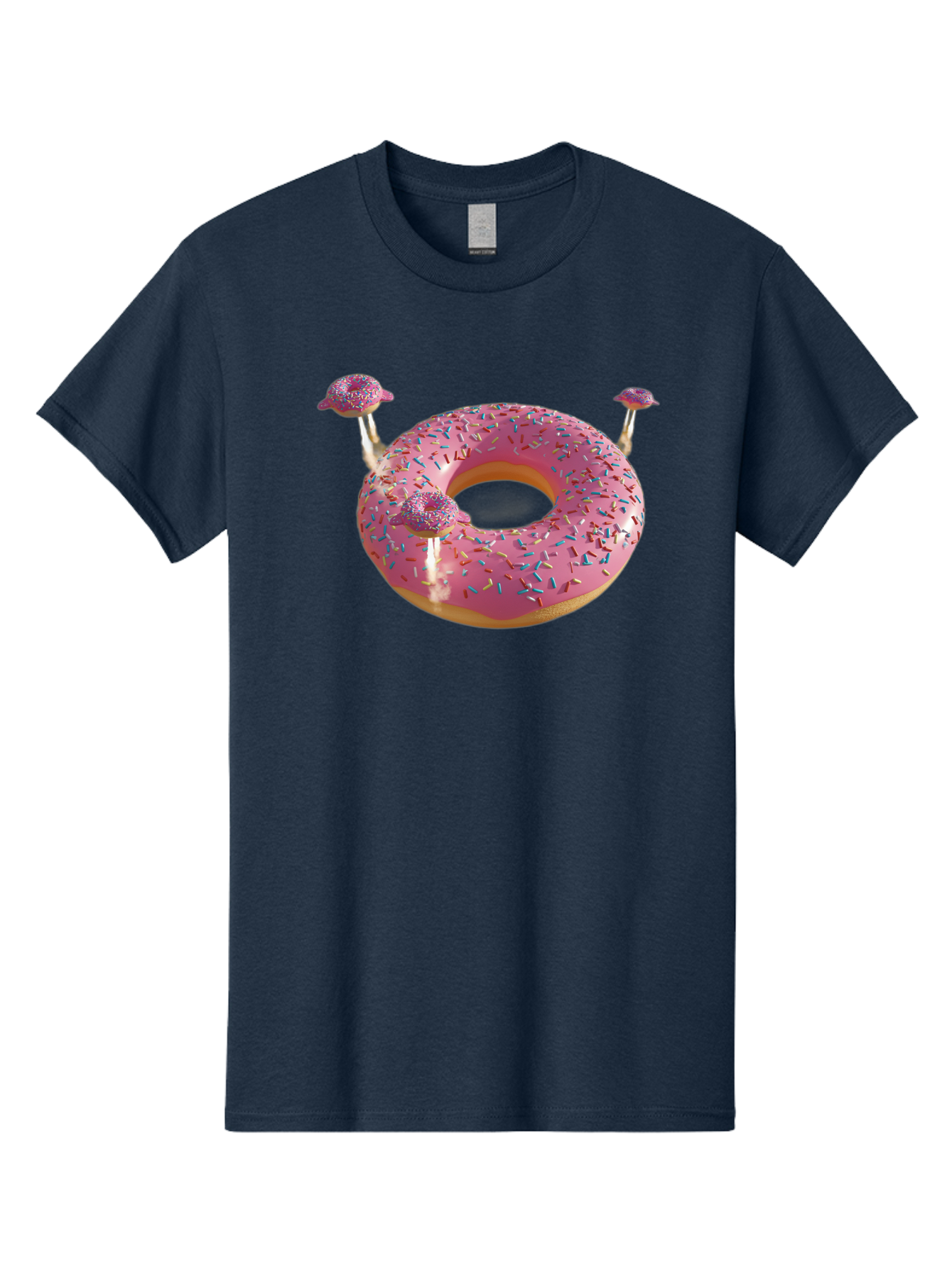 Donut-Pool-Float Men'S Graphic Tee, 100% Cotton, Comfortable Casual Summer Wear, Machine Washable, Pink Donut With Sprinkles, Donut Pool Float, Summer Vibes, Pastel Colors, Fun In The Sun, Colorful Sprinkles, Playful Design, Bab871