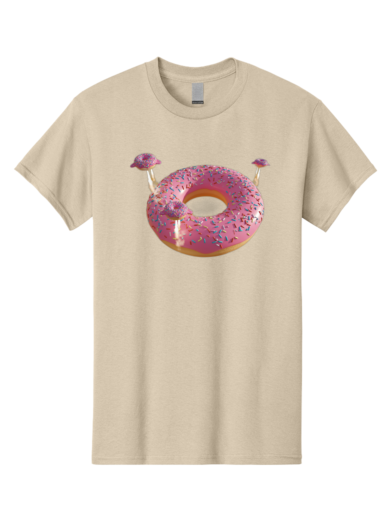 Donut-Pool-Float Men'S Graphic Tee, 100% Cotton, Comfortable Casual Summer Wear, Machine Washable, Pink Donut With Sprinkles, Donut Pool Float, Summer Vibes, Pastel Colors, Fun In The Sun, Colorful Sprinkles, Playful Design, Bab871