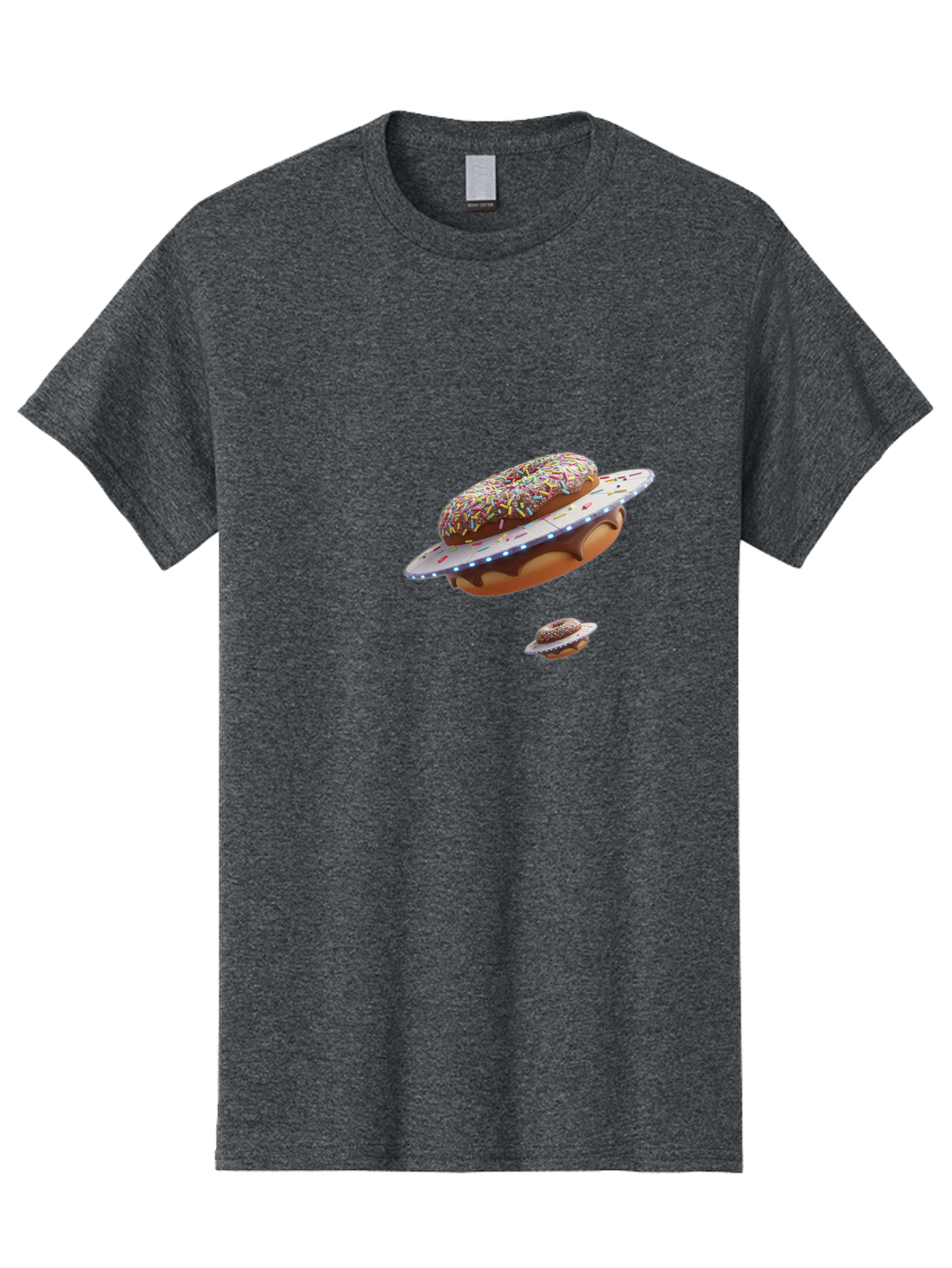Donut-Ufo-2 Men'S Graphic Tee, 100% Cotton, Comfortable Casual Summer Wear, Machine Washable, Donut Ufo, Sprinkles, Colorful Treats, Flying Donuts, Sweet Galaxy, Whimsical Dessert, Digital Art, Creative Design, Fun Food Bab874
