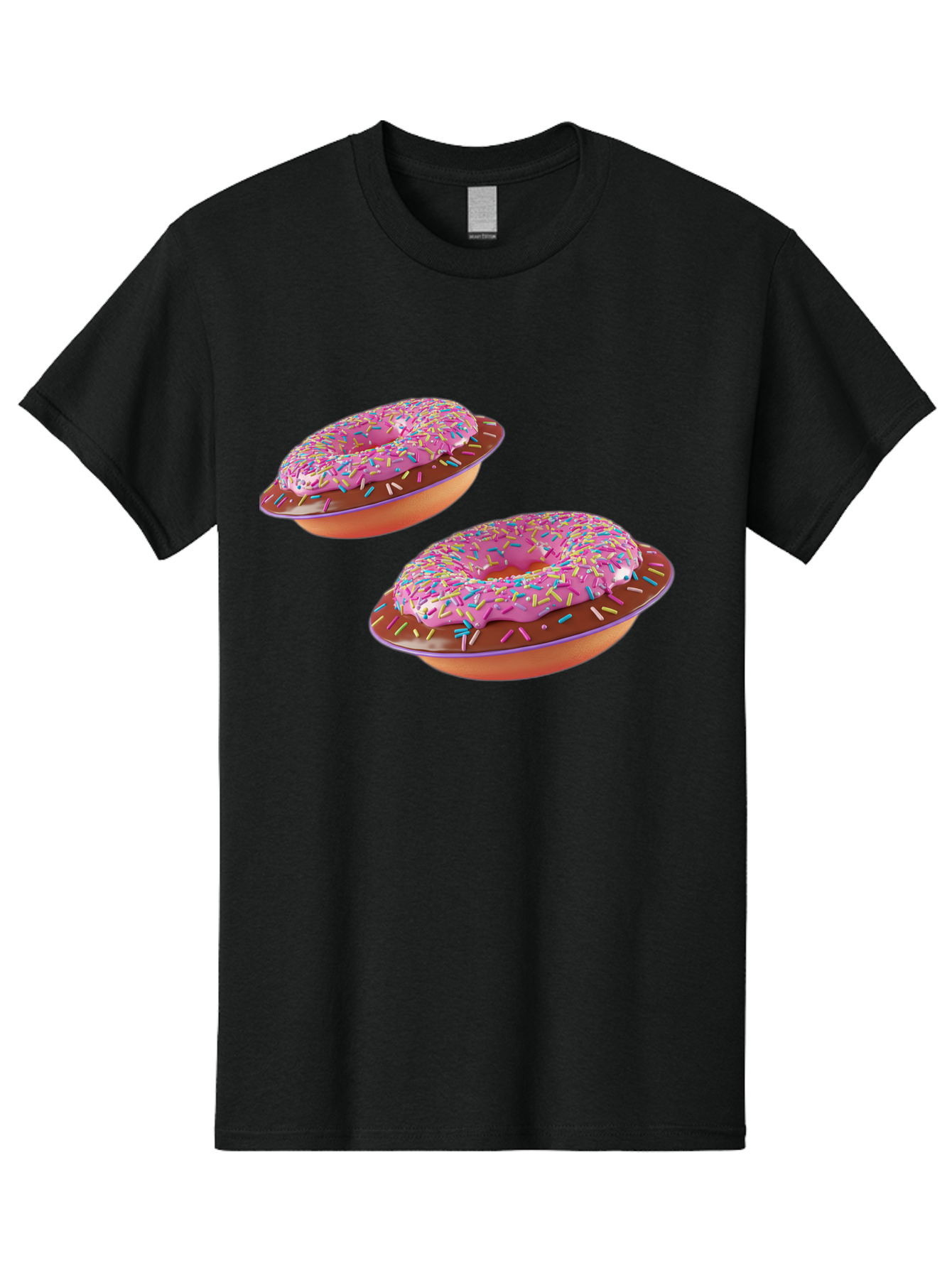 Donuts Men'S Graphic Tee, 100% Cotton, Comfortable Casual Summer Wear, Machine Washable, Donuts With Pink Frosting, Rainbow Sprinkles, Sweet Treats, Baked Goods, Colorful Desserts, Tasty Pastries, Indulgent Snacks Bab882