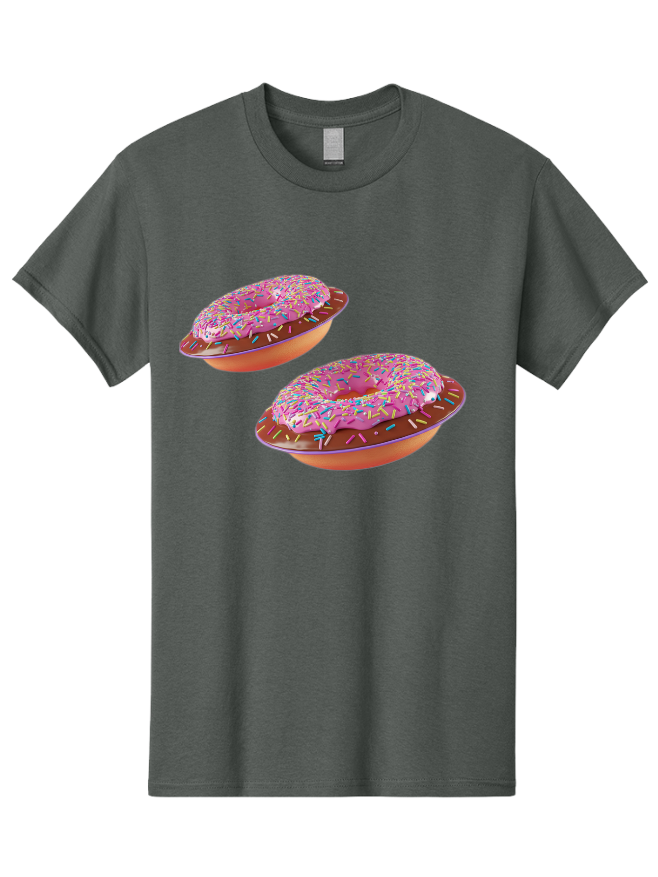 Donuts Men'S Graphic Tee, 100% Cotton, Comfortable Casual Summer Wear, Machine Washable, Donuts With Pink Frosting, Rainbow Sprinkles, Sweet Treats, Baked Goods, Colorful Desserts, Tasty Pastries, Indulgent Snacks Bab882