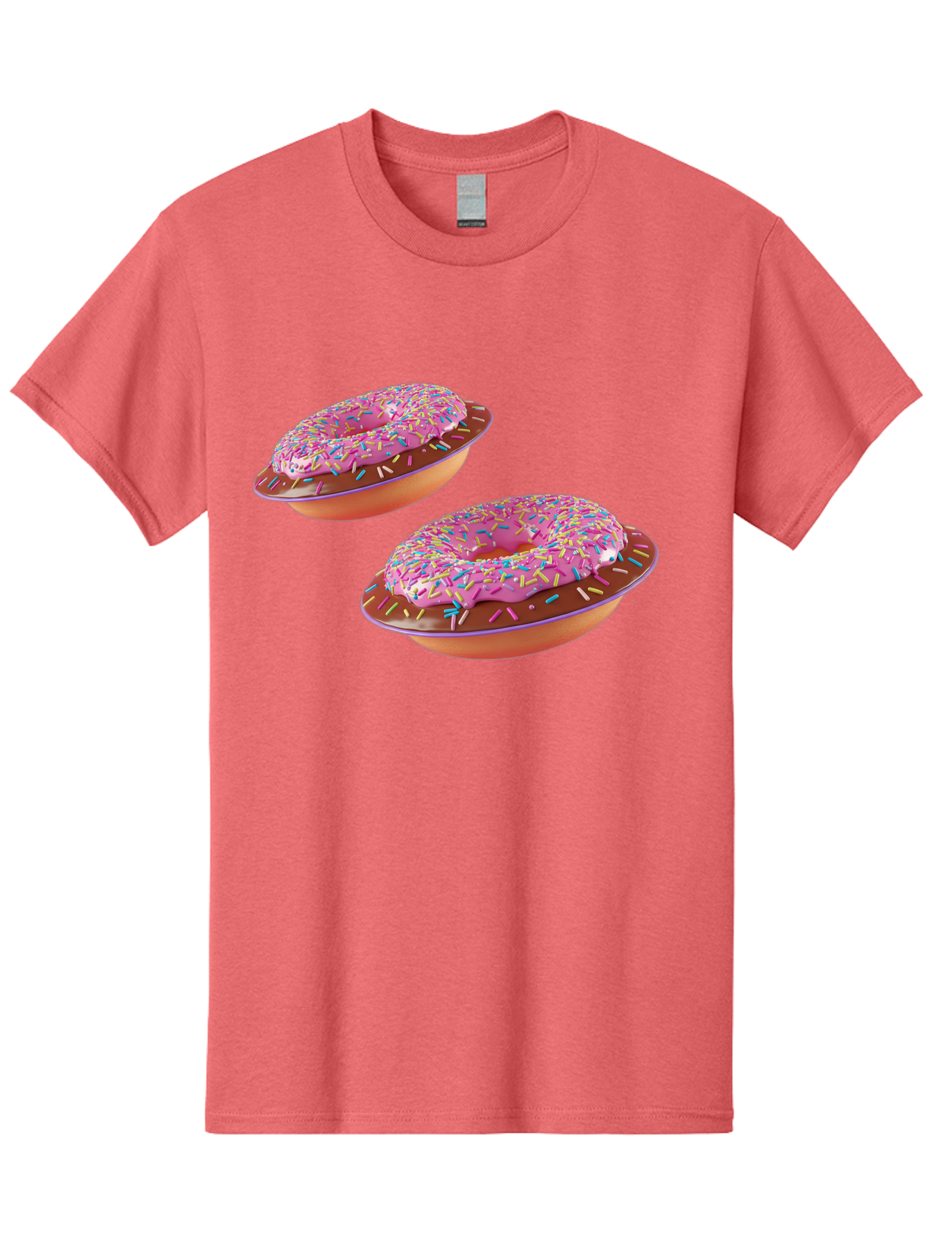 Donuts Men'S Graphic Tee, 100% Cotton, Comfortable Casual Summer Wear, Machine Washable, Donuts With Pink Frosting, Rainbow Sprinkles, Sweet Treats, Baked Goods, Colorful Desserts, Tasty Pastries, Indulgent Snacks Bab882