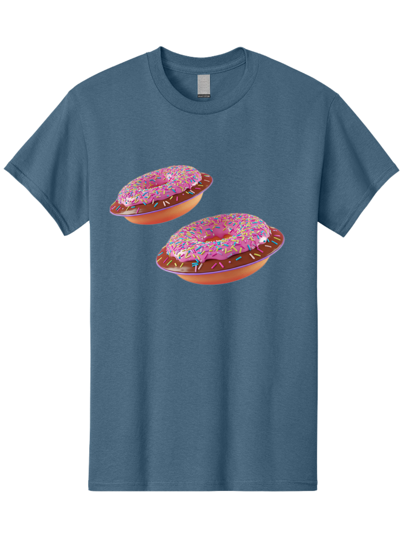Donuts Men'S Graphic Tee, 100% Cotton, Comfortable Casual Summer Wear, Machine Washable, Donuts With Pink Frosting, Rainbow Sprinkles, Sweet Treats, Baked Goods, Colorful Desserts, Tasty Pastries, Indulgent Snacks Bab882